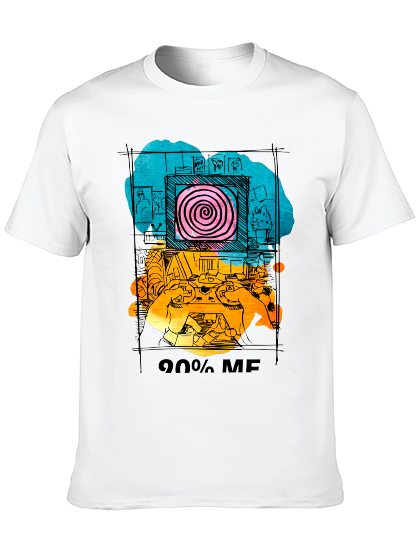 Black 90% Me Graphic T-Shirt - Quirky Artistic Tee view 10