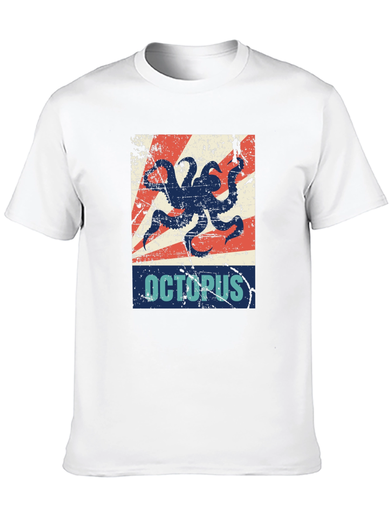 Black Distressed Octopus Graphic T-Shirt - Men's Black Tee view 10