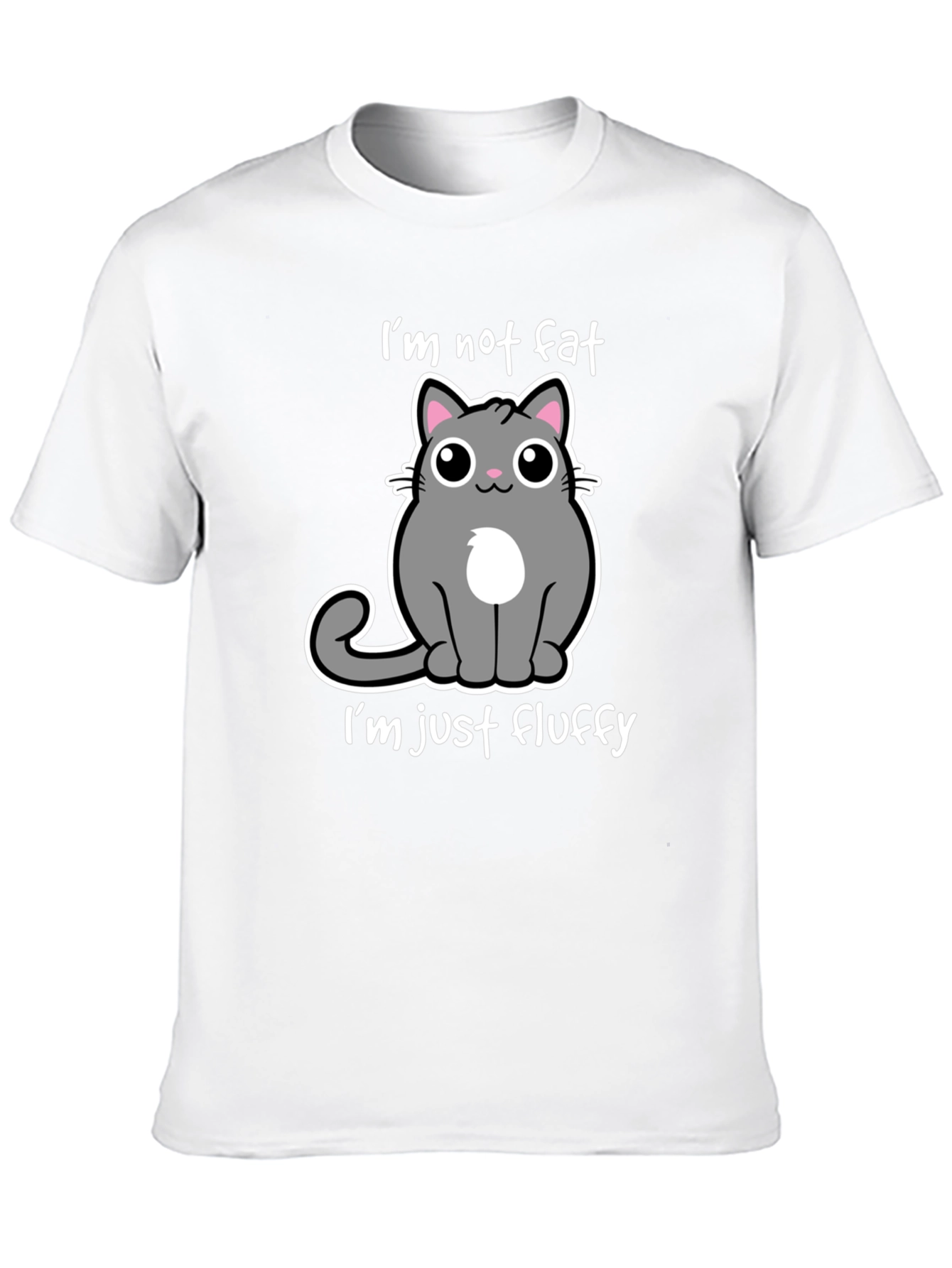 Black I'm Not Fat, I'm Just Fluffy - Cat T-Shirt view 10