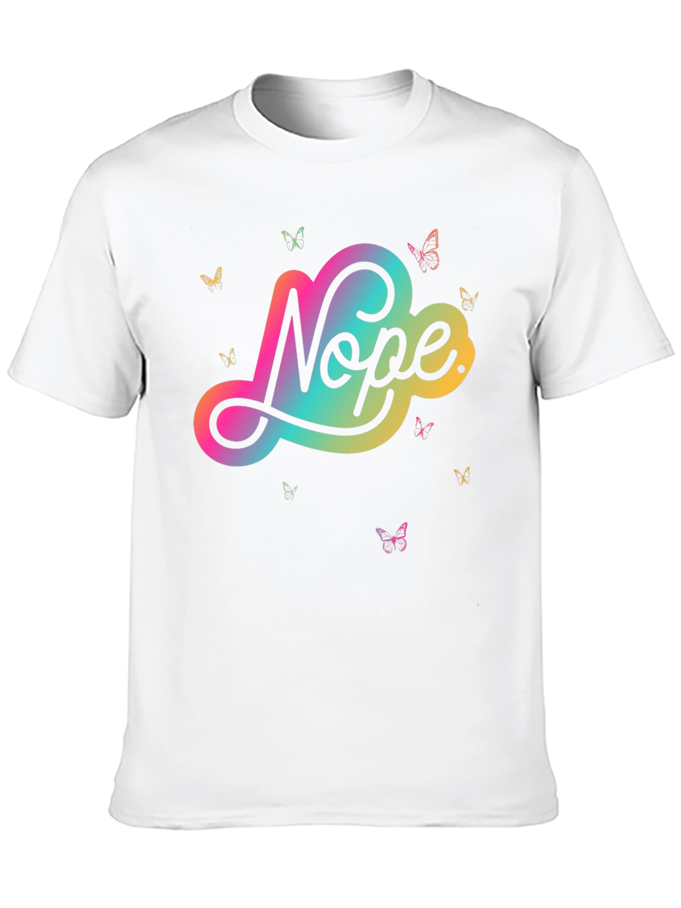 Black Nope Butterfly Graphic Tee - Modern Casual Style view 10