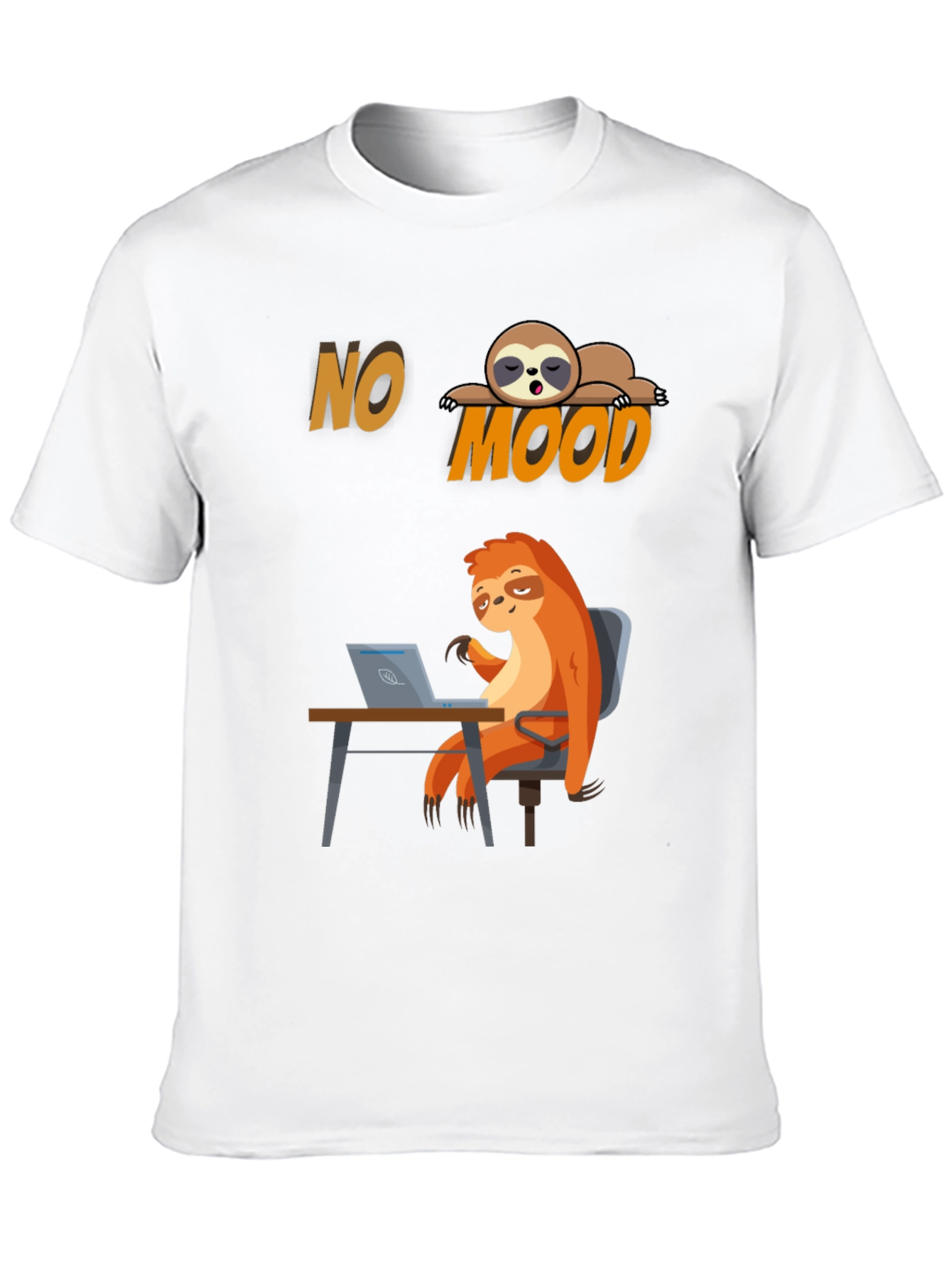 Black No Mood Sloth Graphic Tee - Relaxed & Funny view 10