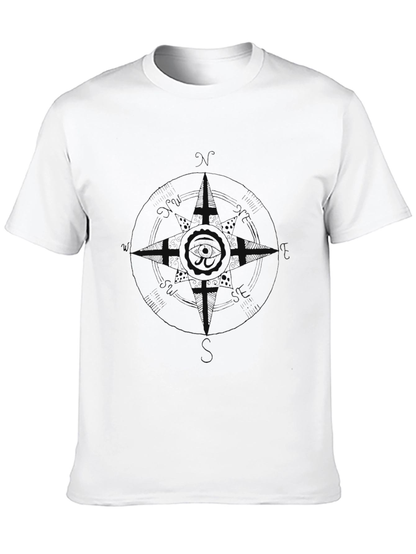 Black Men's Black Compass Graphic Tee - Stylish & Casual view 10
