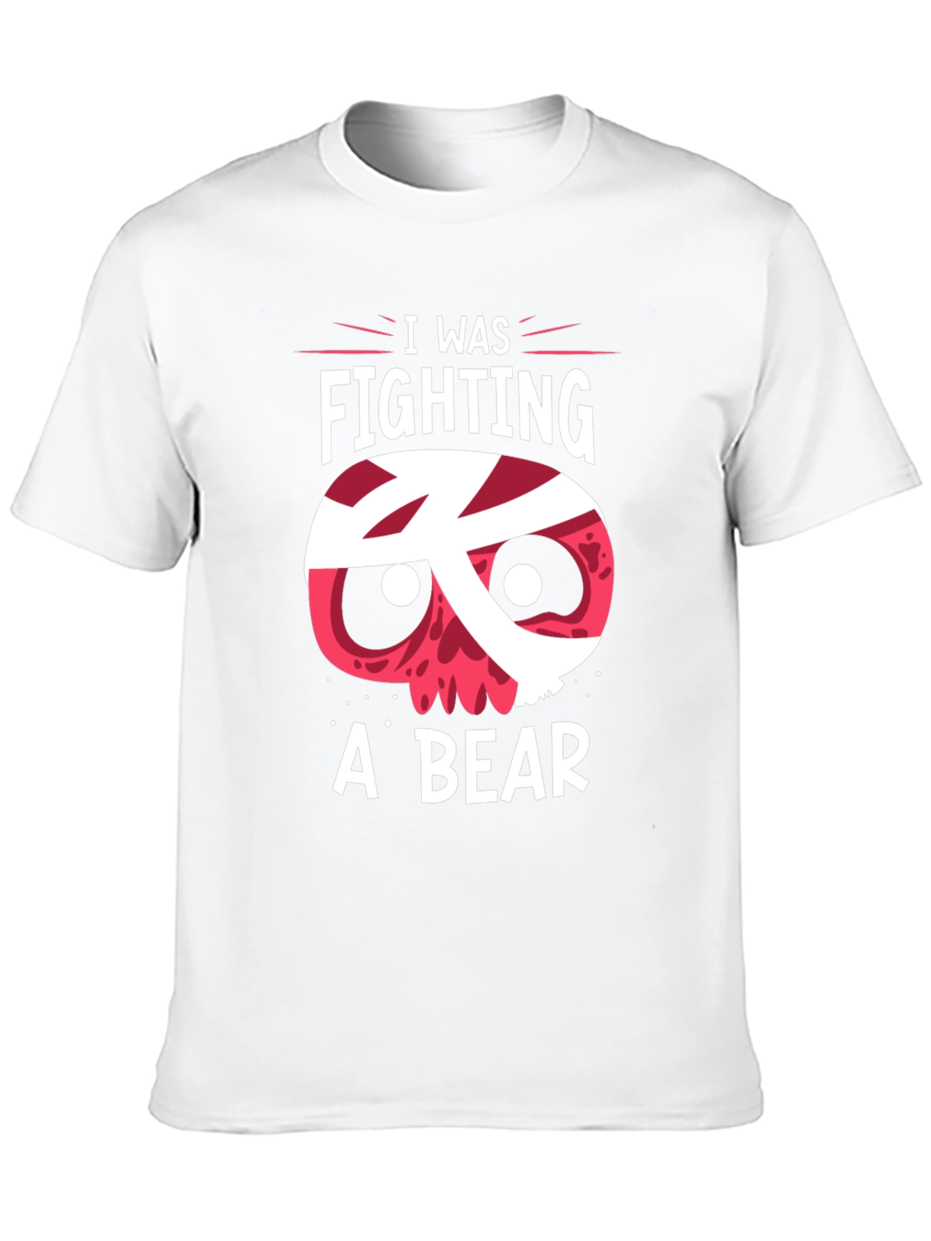 Black I Was Fighting A Bear Funny Graphic T-Shirt view 10