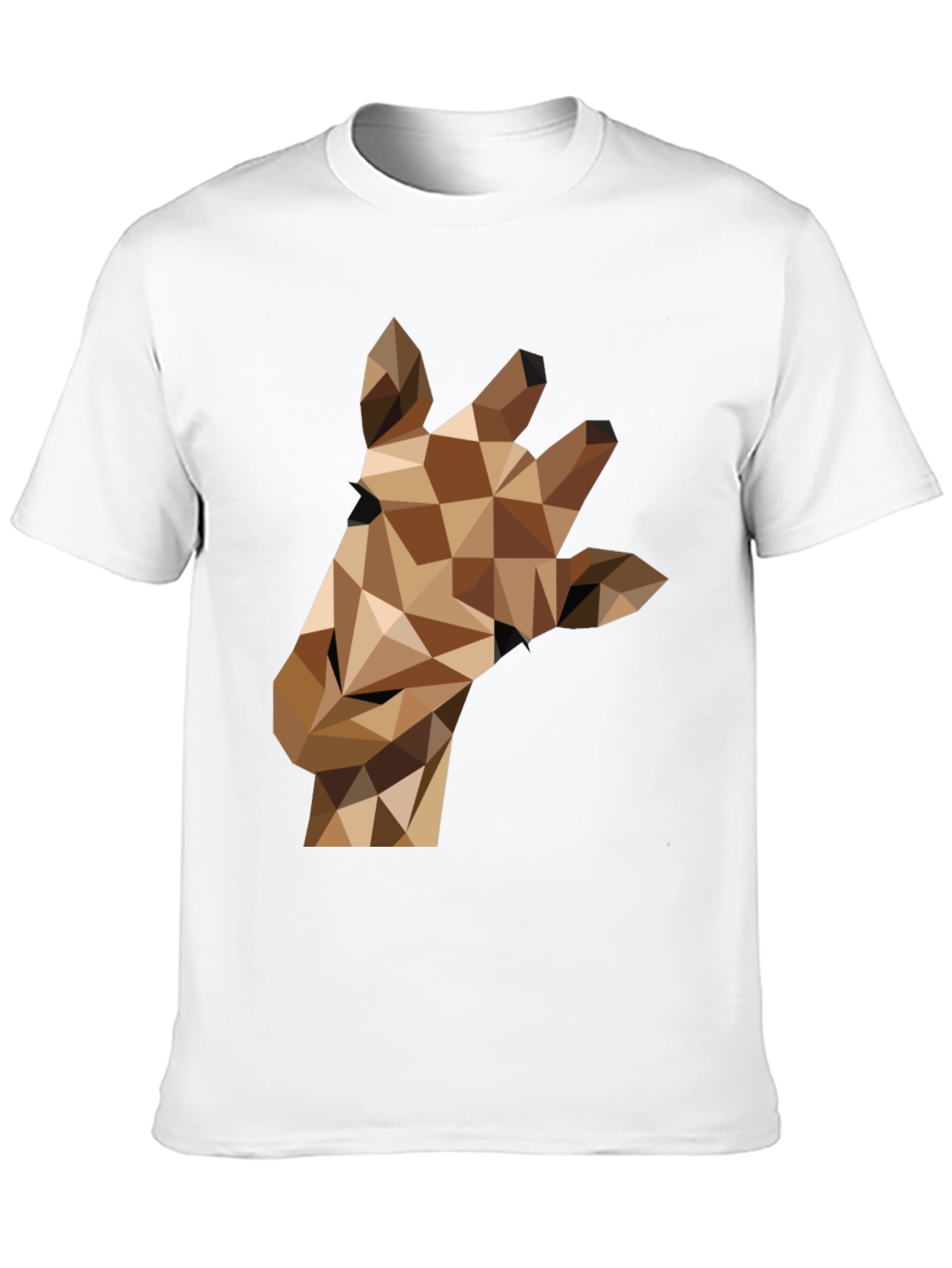 Black Geometric Giraffe Tee - Modern Animal Print Shirt view 10