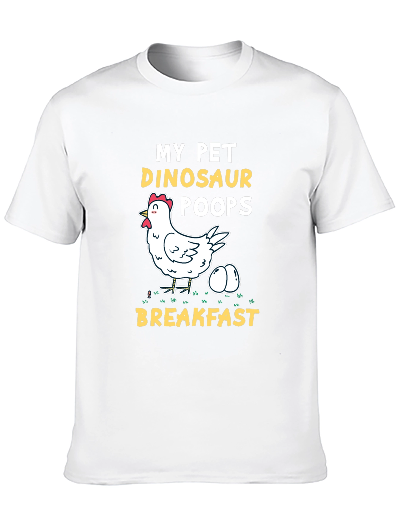 Black My Pet Dinosaur Chicken T-Shirt - Novelty Breakfast Tee view 10