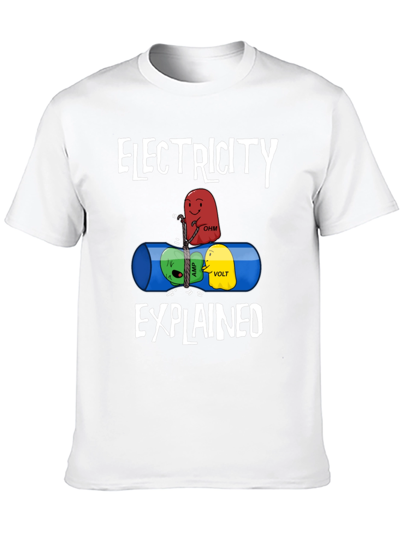 Black Electricity Explained Graphic T-Shirt view 10