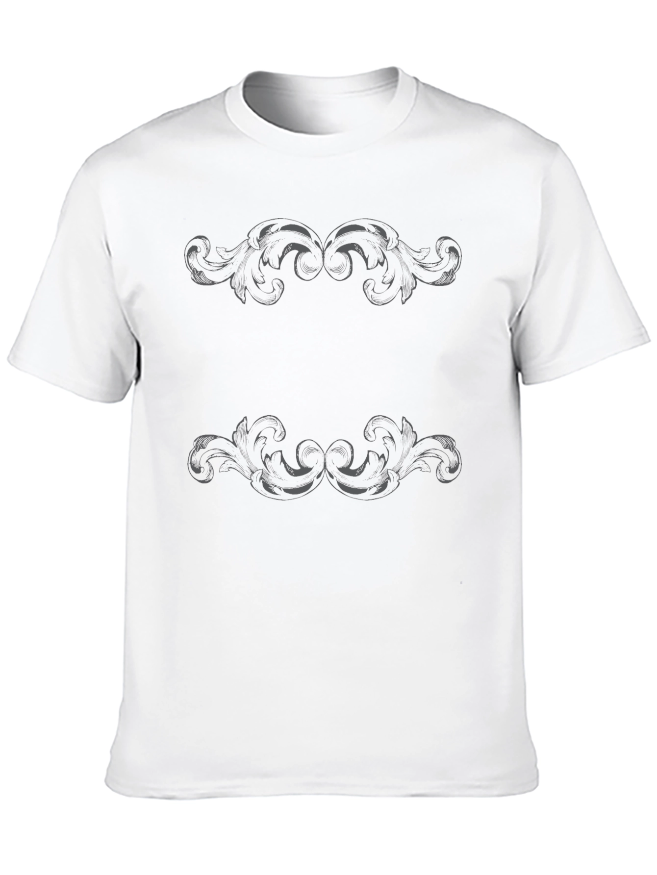 Black Ornate Scrollwork Black T-Shirt view 10