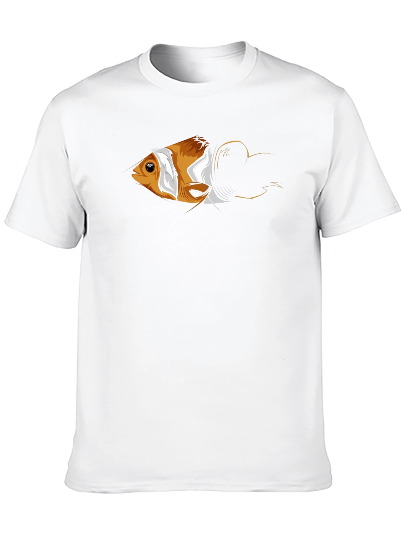 Black Clownfish Graphic Print Men's Black T-Shirt view 10