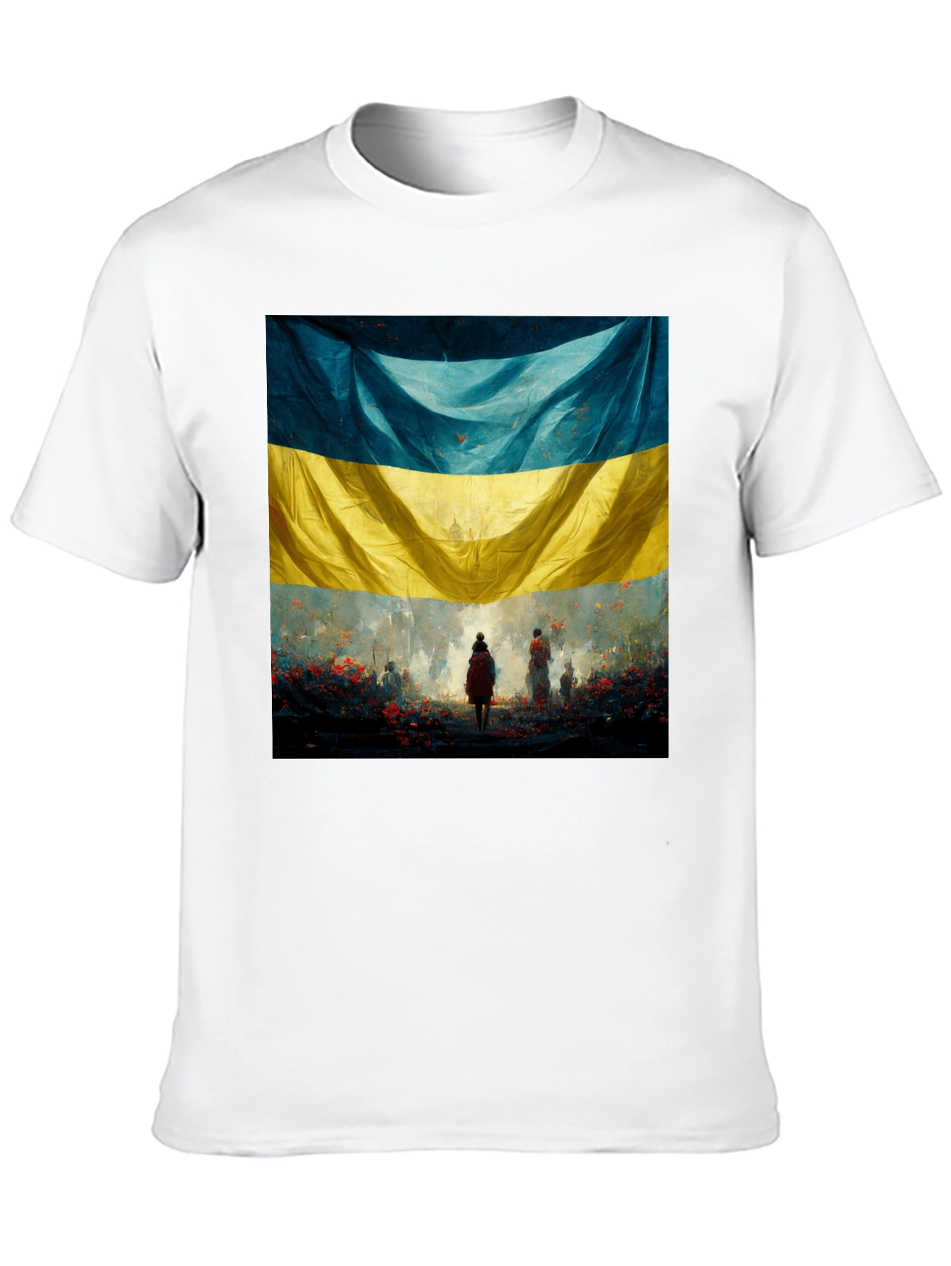 Black Ukraine Flag Art Graphic T-Shirt view 10