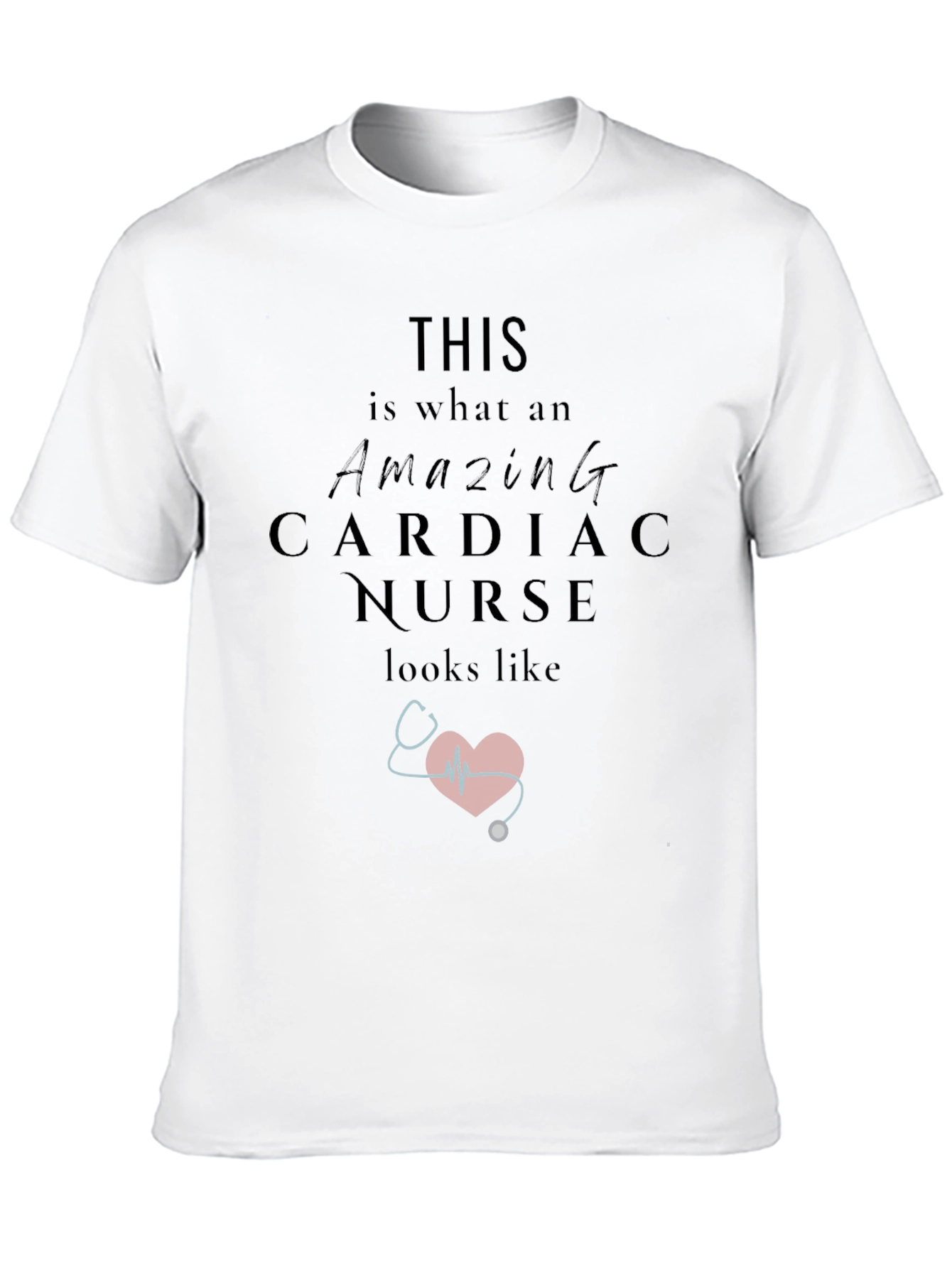 Black Amazing Cardiac Nurse Graphic T-Shirt view 10