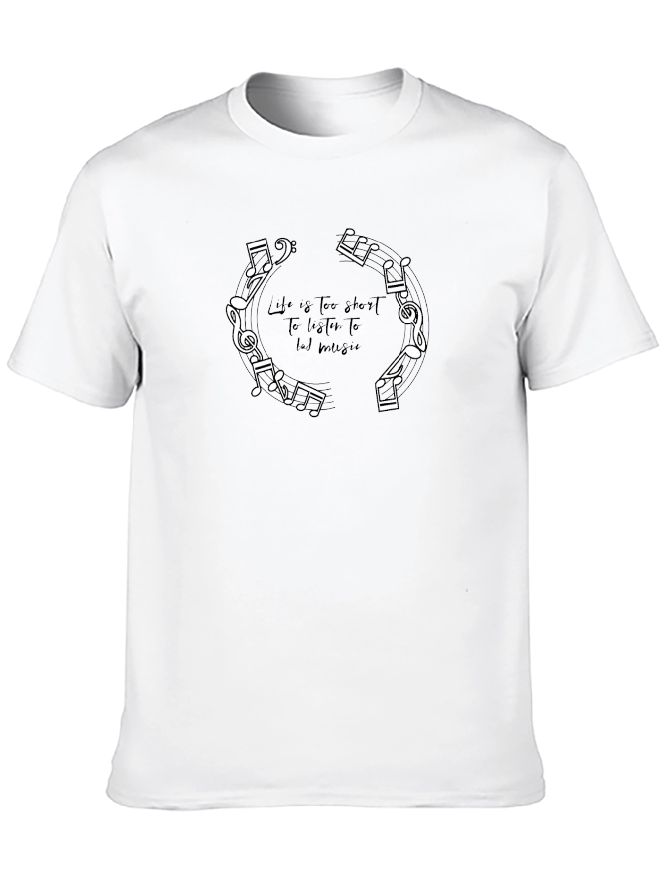 Black Life's Too Short Music Note T-Shirt view 10