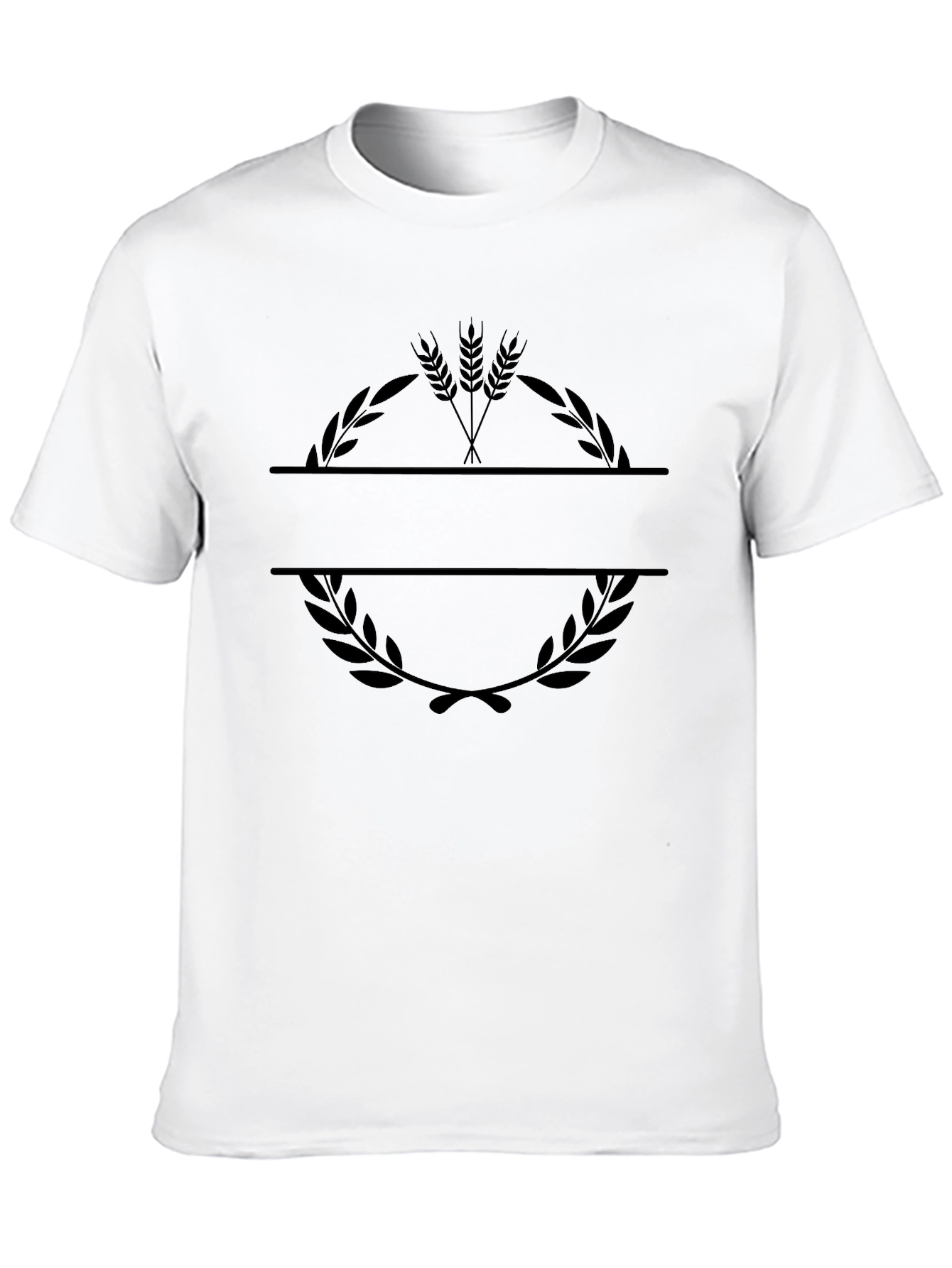 Black Black Graphic Tee - Wheat & Laurel Design view 10