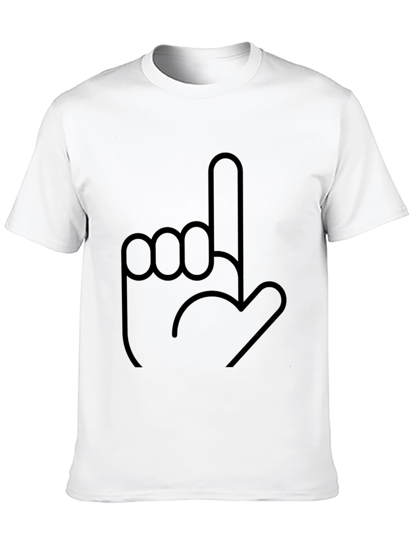 Black Novelty Black T-Shirt with Finger Icon view 10