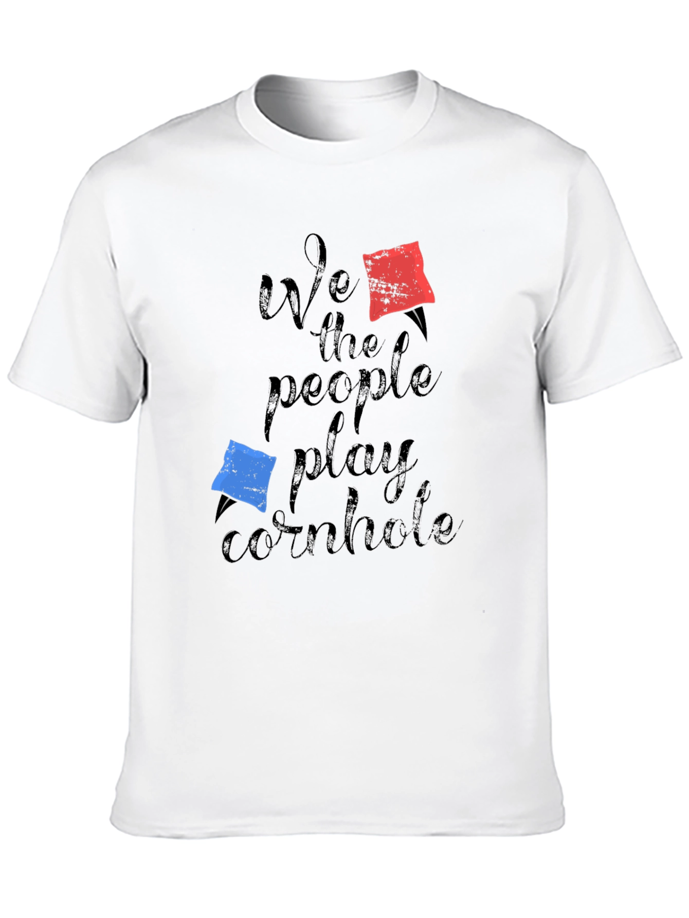 Black We The People Play Cornhole T-Shirt view 10