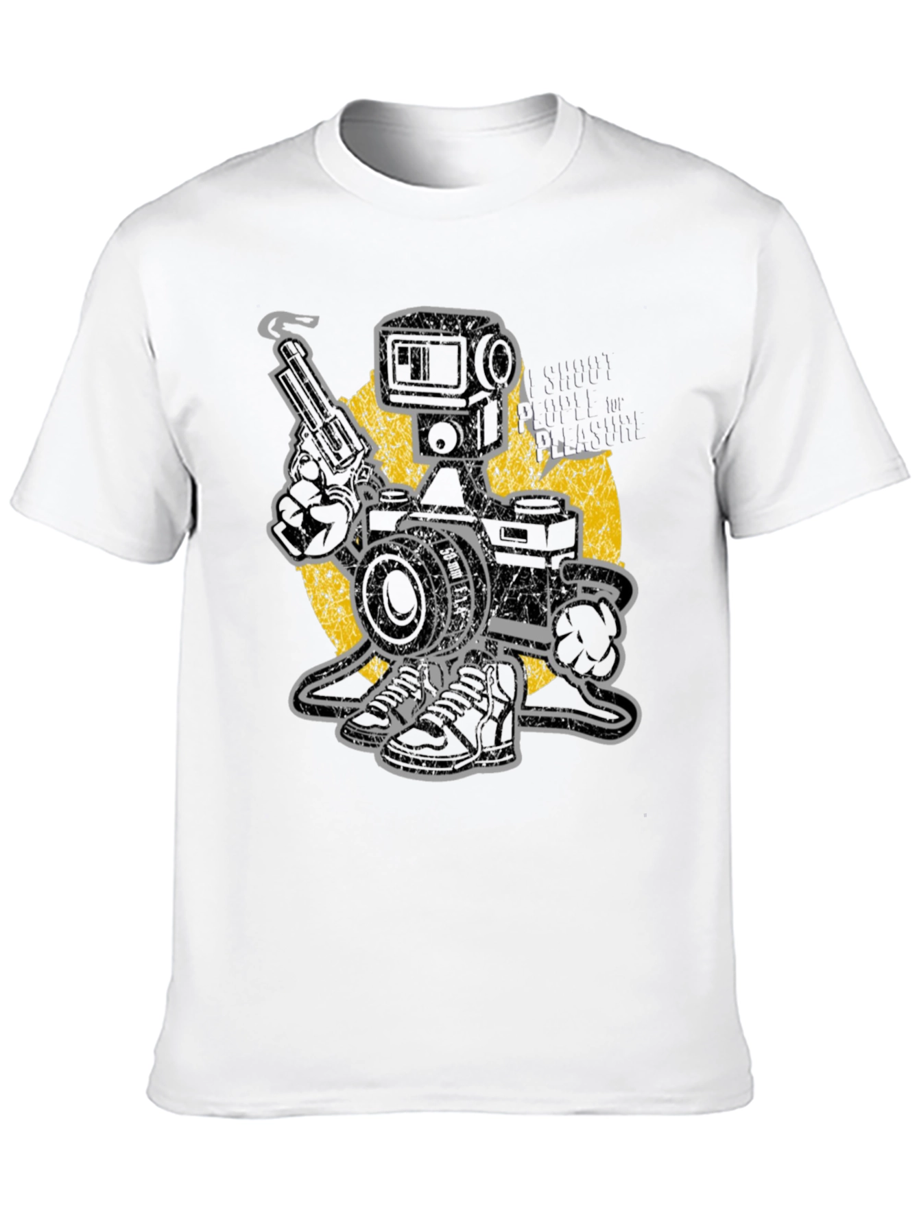 Black Retro Camera Robot T-Shirt - Shoot for Pleasure view 10