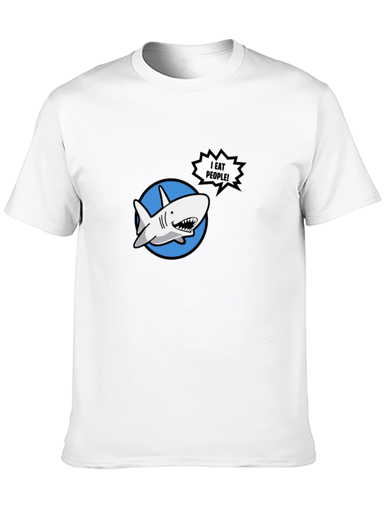 Black Funny Shark T-Shirt - I Eat People! view 10