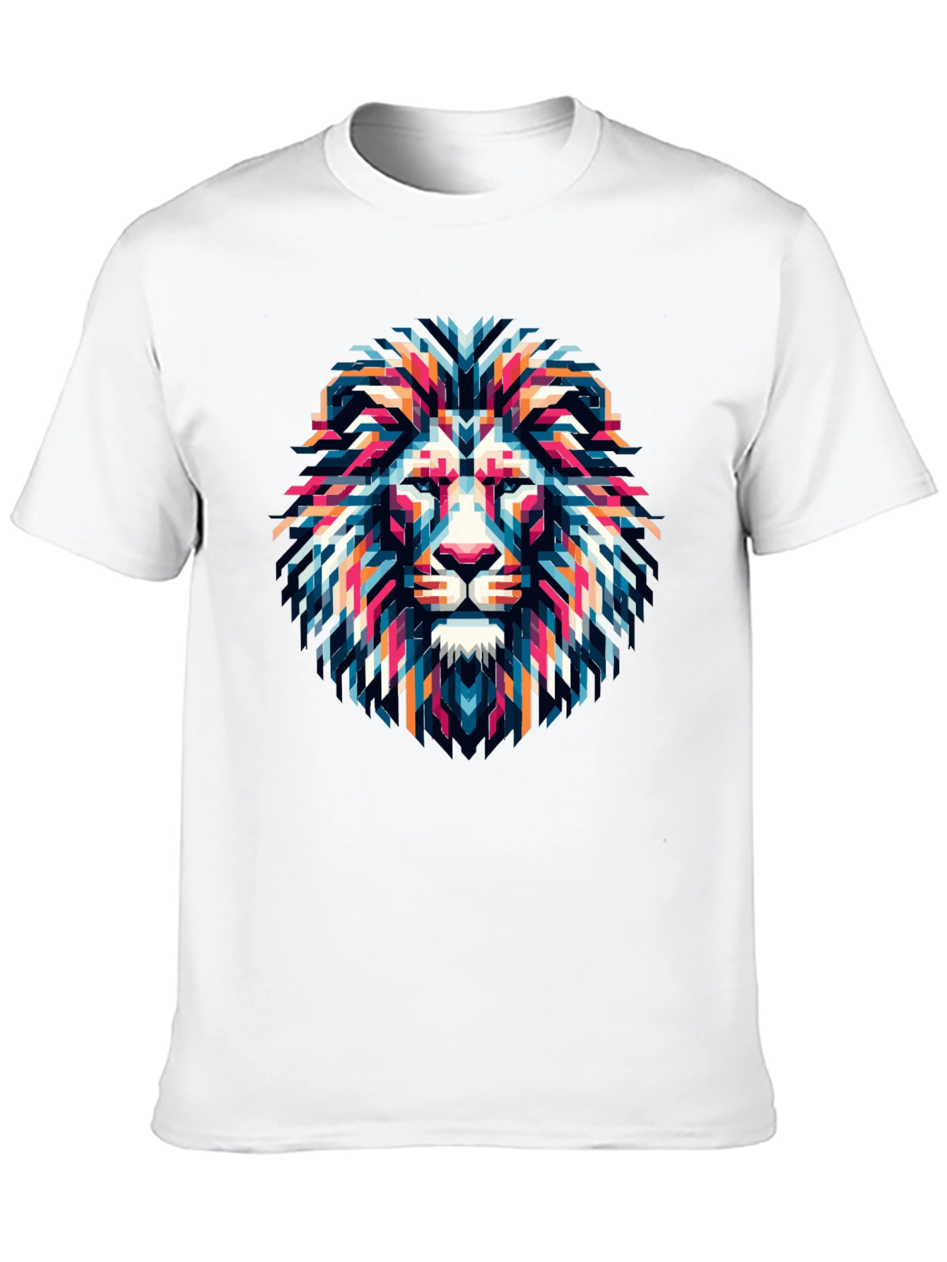 Black Geometric Lion Graphic Tee - Modern Artistic Style view 10