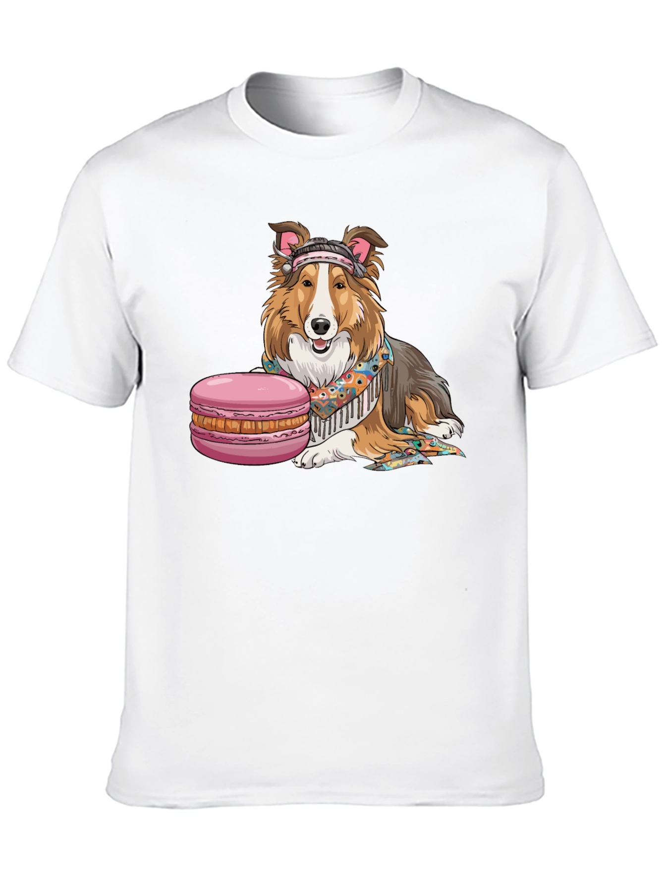 Dog with Macaron T-Shirt - 10