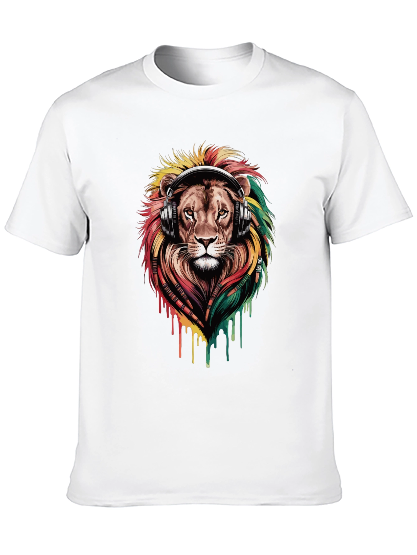 Black Lion Headphones Graphic Tee - Black view 10