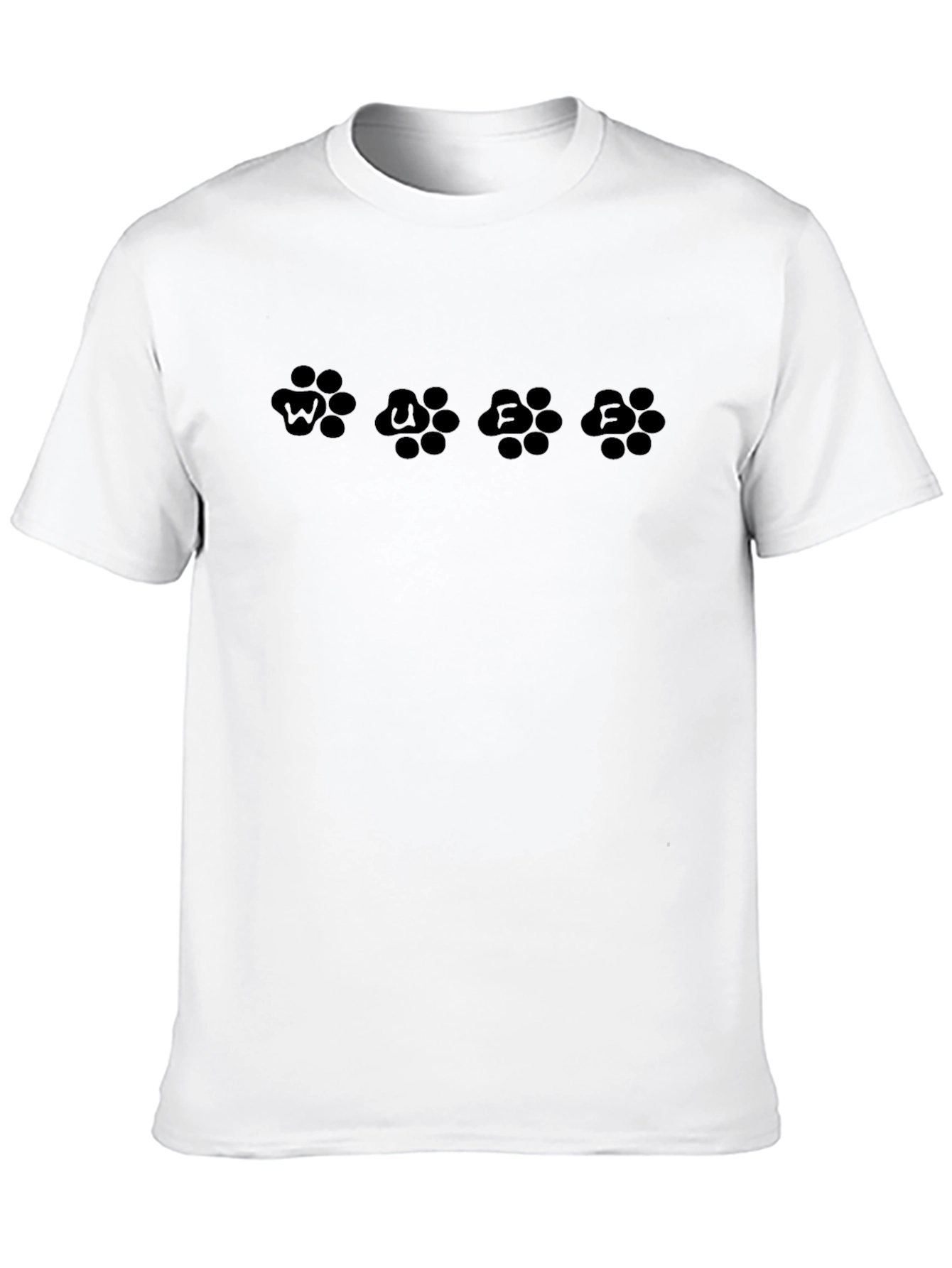 Black Men's Black T-Shirt with Novelty Paw Print Graphic view 10