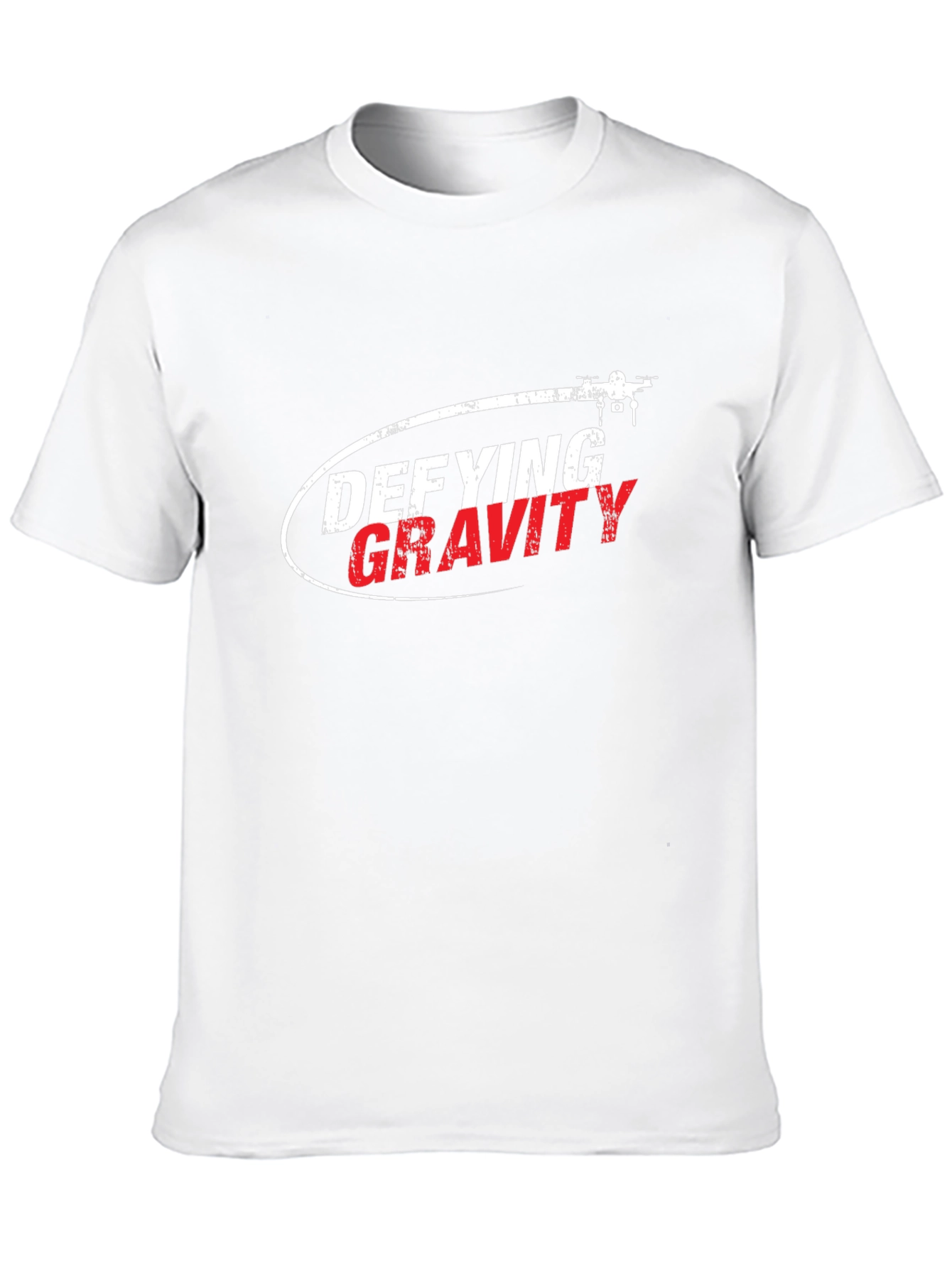 Black Defying Gravity Drone Graphic Tee - Black Cotton T-Shirt view 10