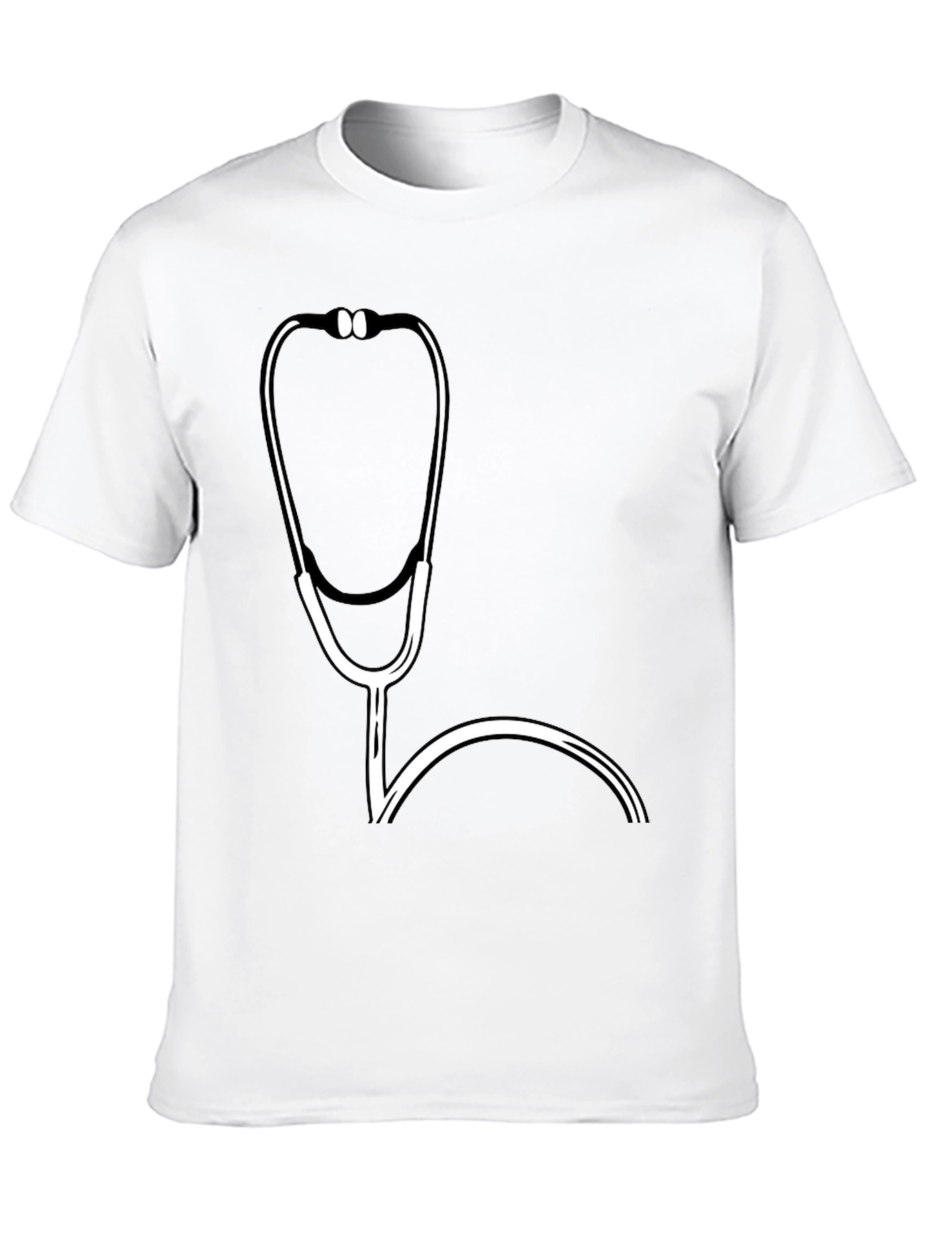 Black Doctor Stethoscope Graphic Tee - Medical Professional T-Shirt view 10