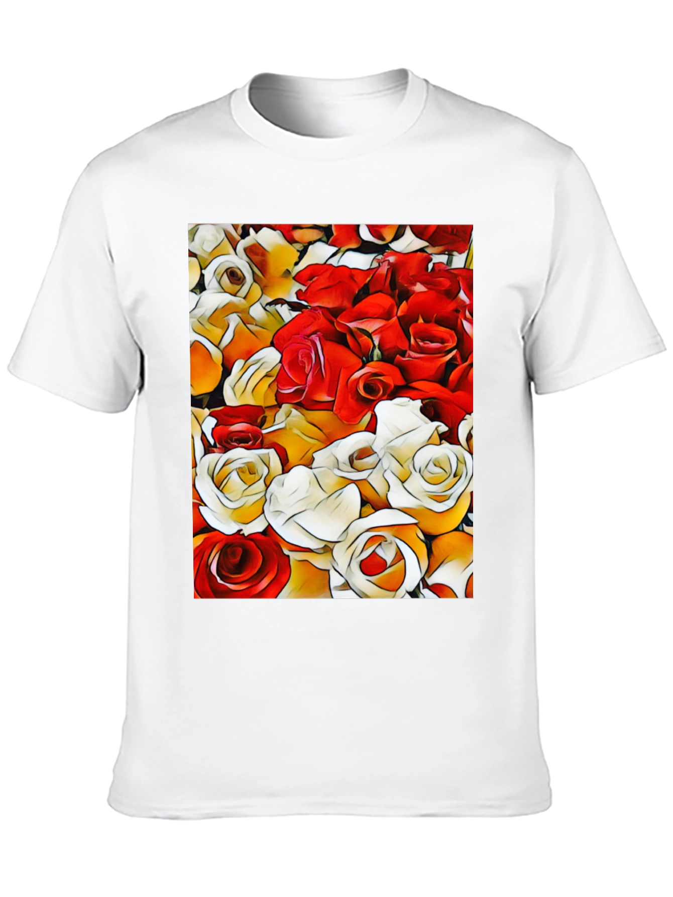 Black Floral Pattern T-Shirt view 10