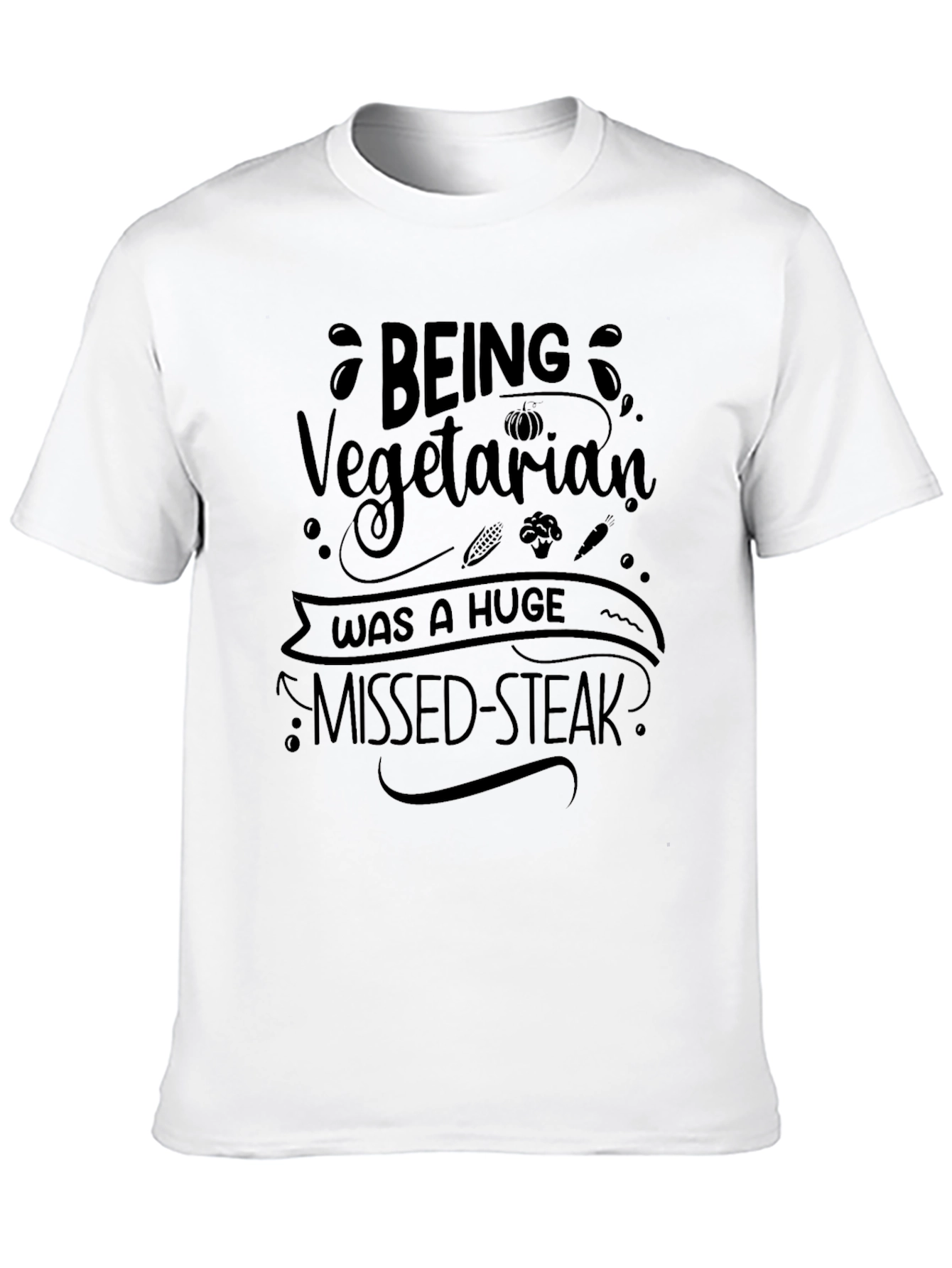 Black Being Vegetarian Missed-Steak T-Shirt view 10