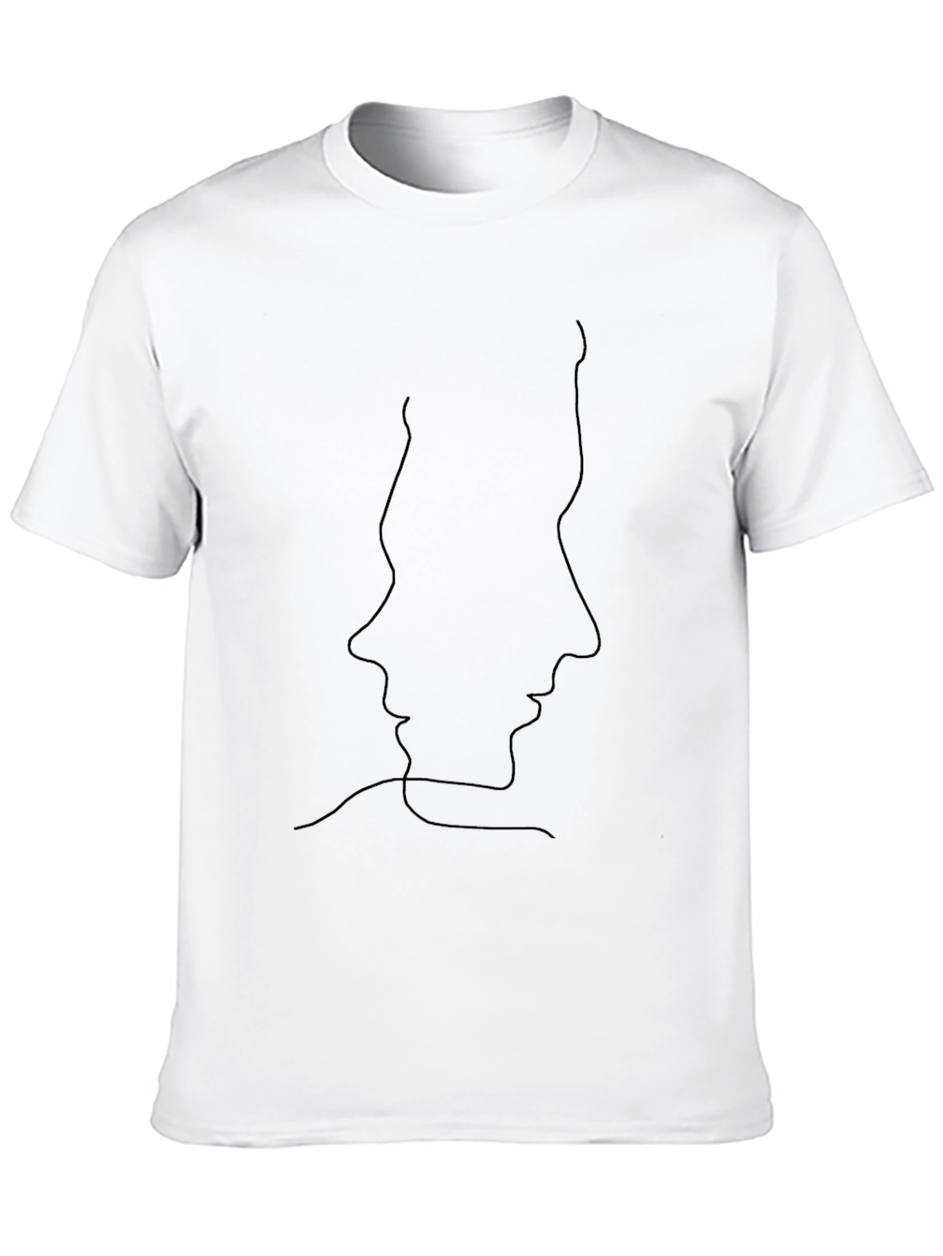 Black Minimalist Faces Graphic Tee - Black view 10