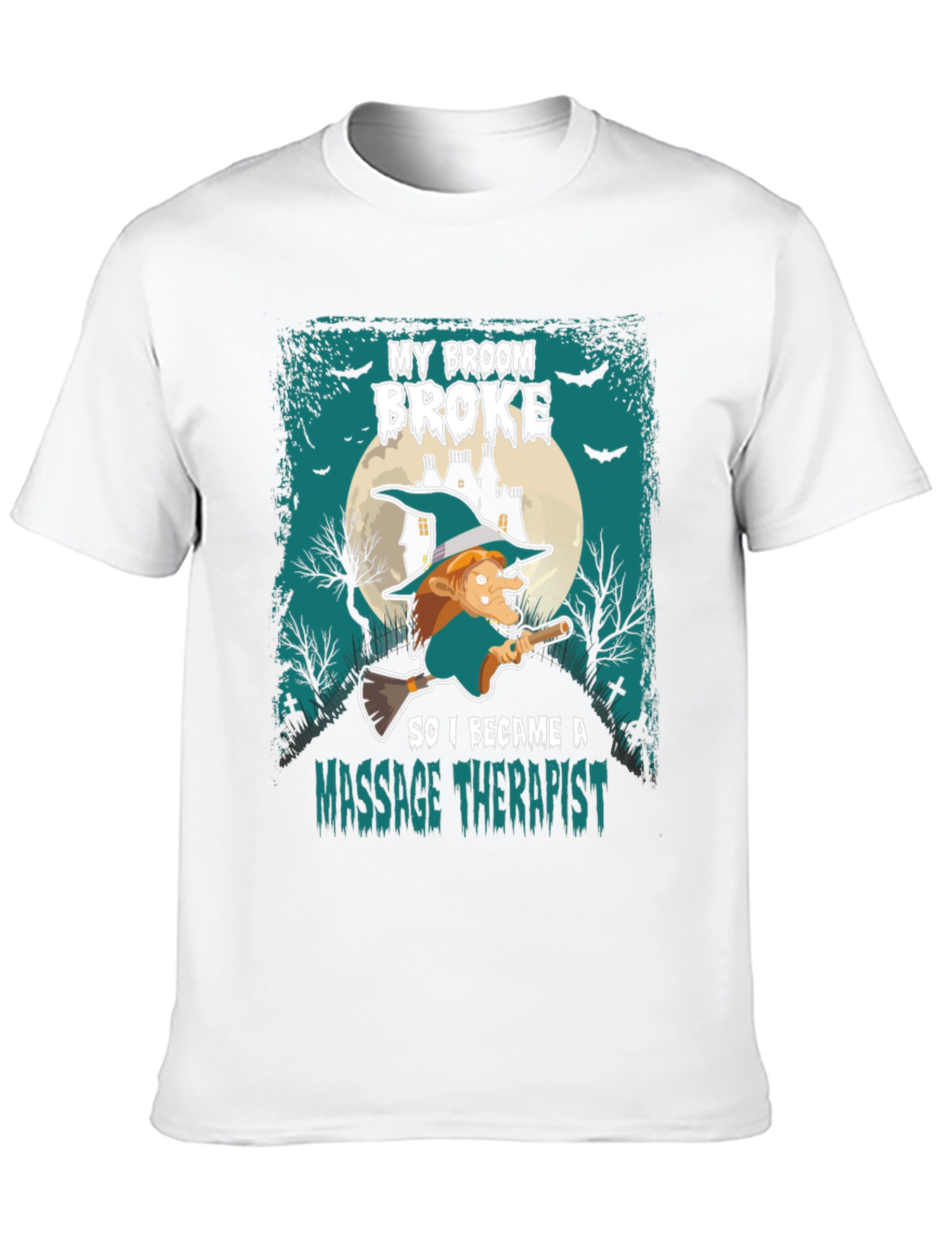 Black Funny Halloween Witch Massage Therapist T-Shirt view 10