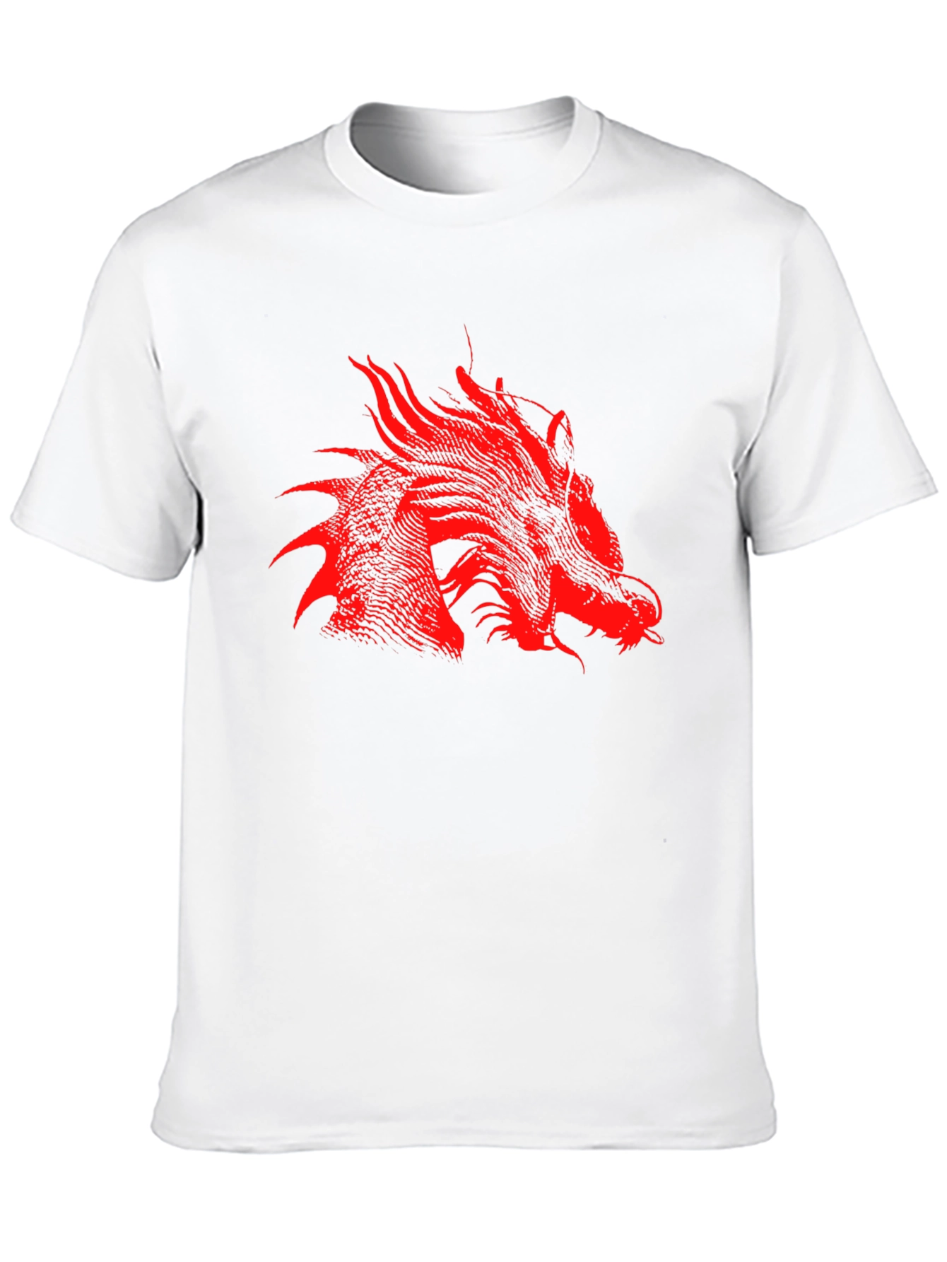 Black Red Dragon Print Black T-Shirt view 10