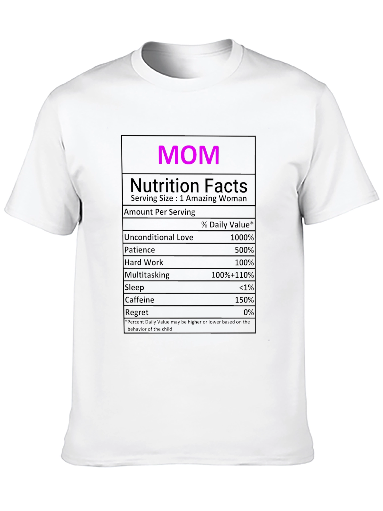 Black Mom Nutrition Facts Graphic T-Shirt - Novelty Tee view 10