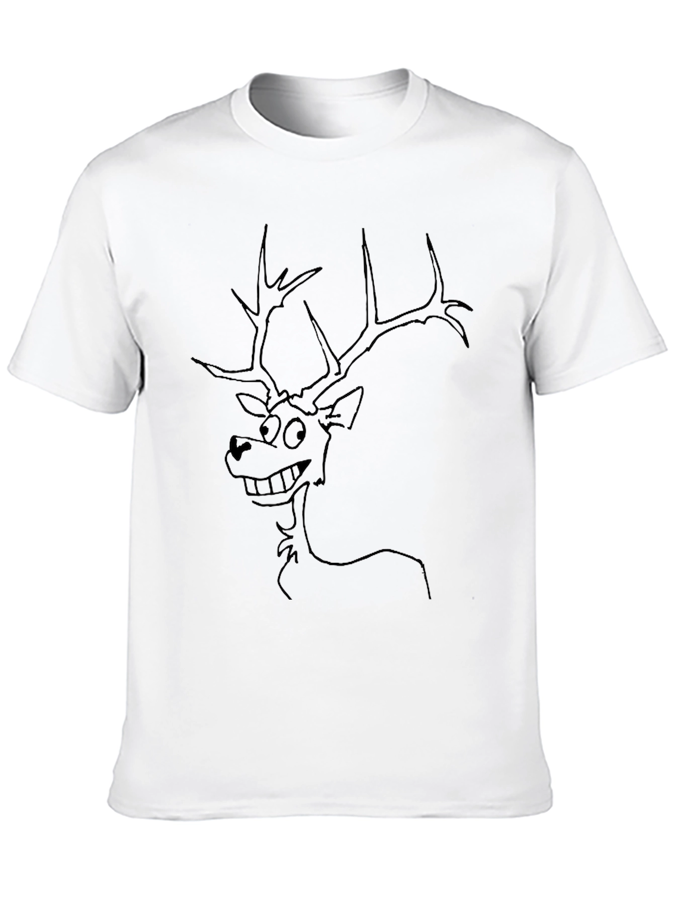 Black Funny Deer Graphic Tee - Black Crew Neck T-Shirt view 10