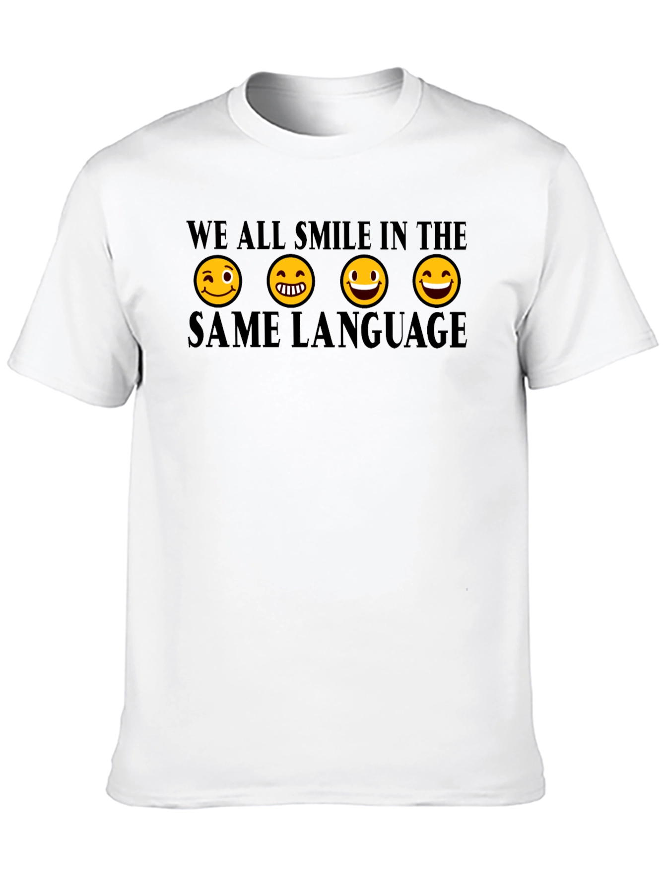 Black We All Smile Tee - Emoticon T-Shirt view 10