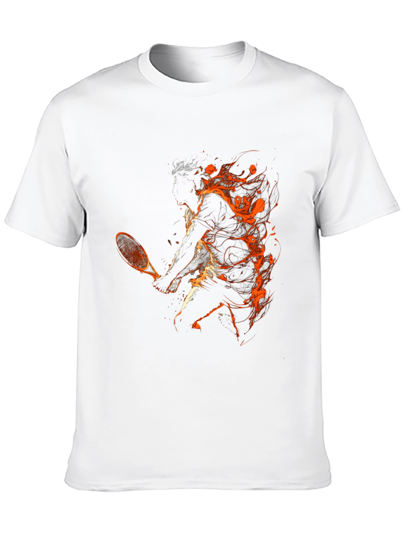 Black Tennis Flame Graphic T-Shirt - Black view 10