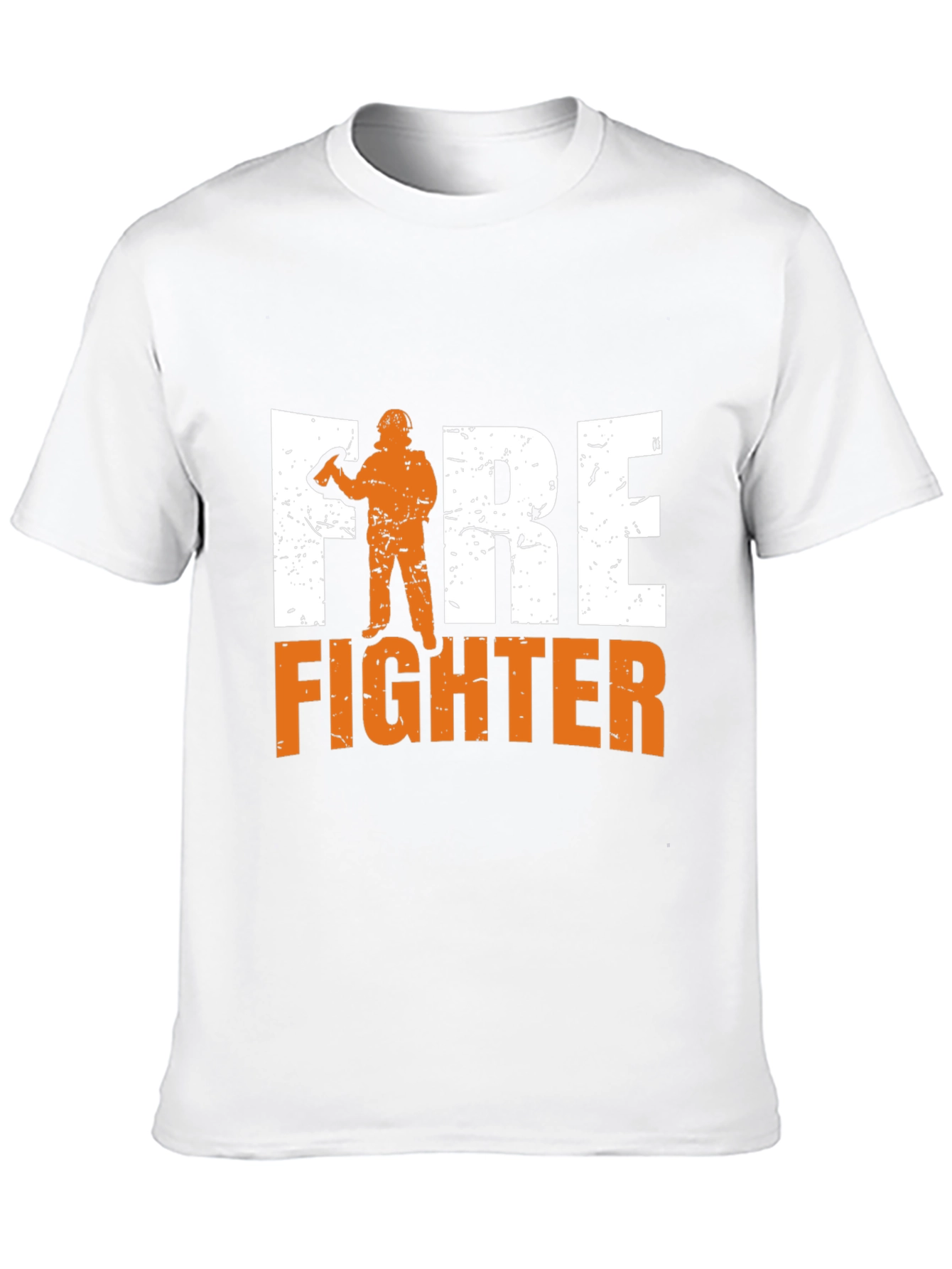 Black Firefighter Graphic Print Black T-Shirt view 10