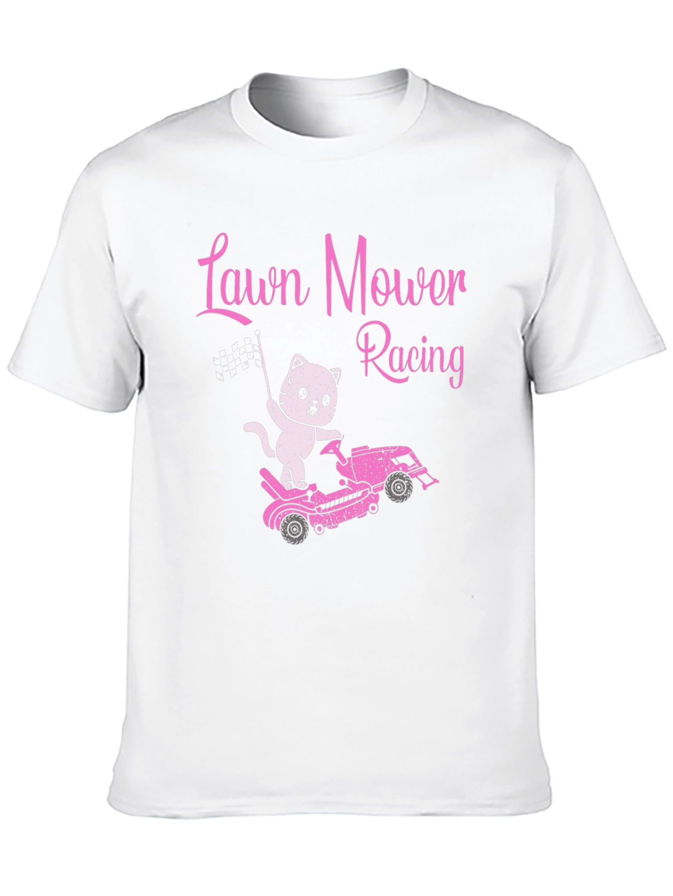 Black Lawn Mower Racing Cat T-Shirt - Fun Graphic Tee view 10