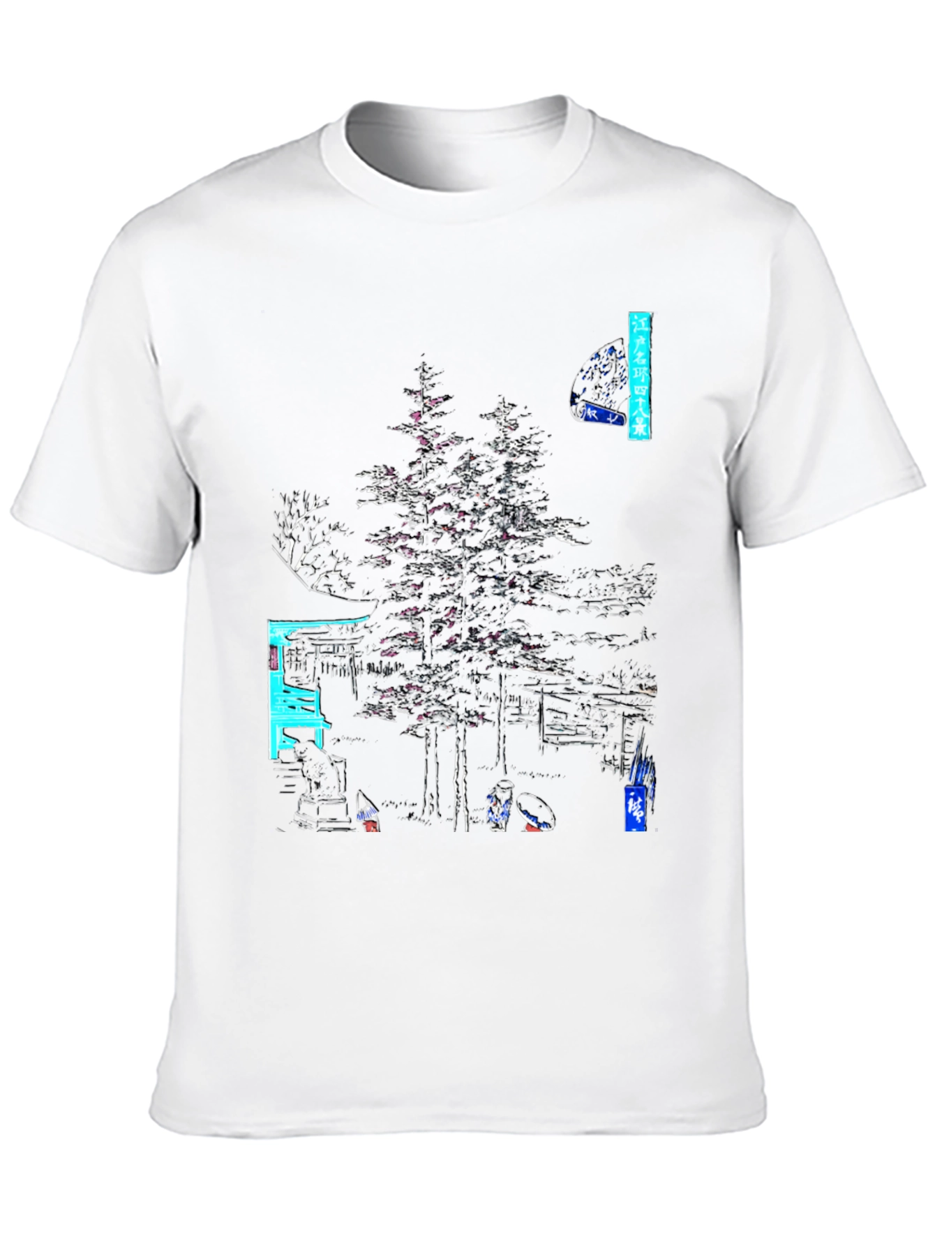 Black Japanese Art Graphic Tee - Black Cotton Shirt view 10