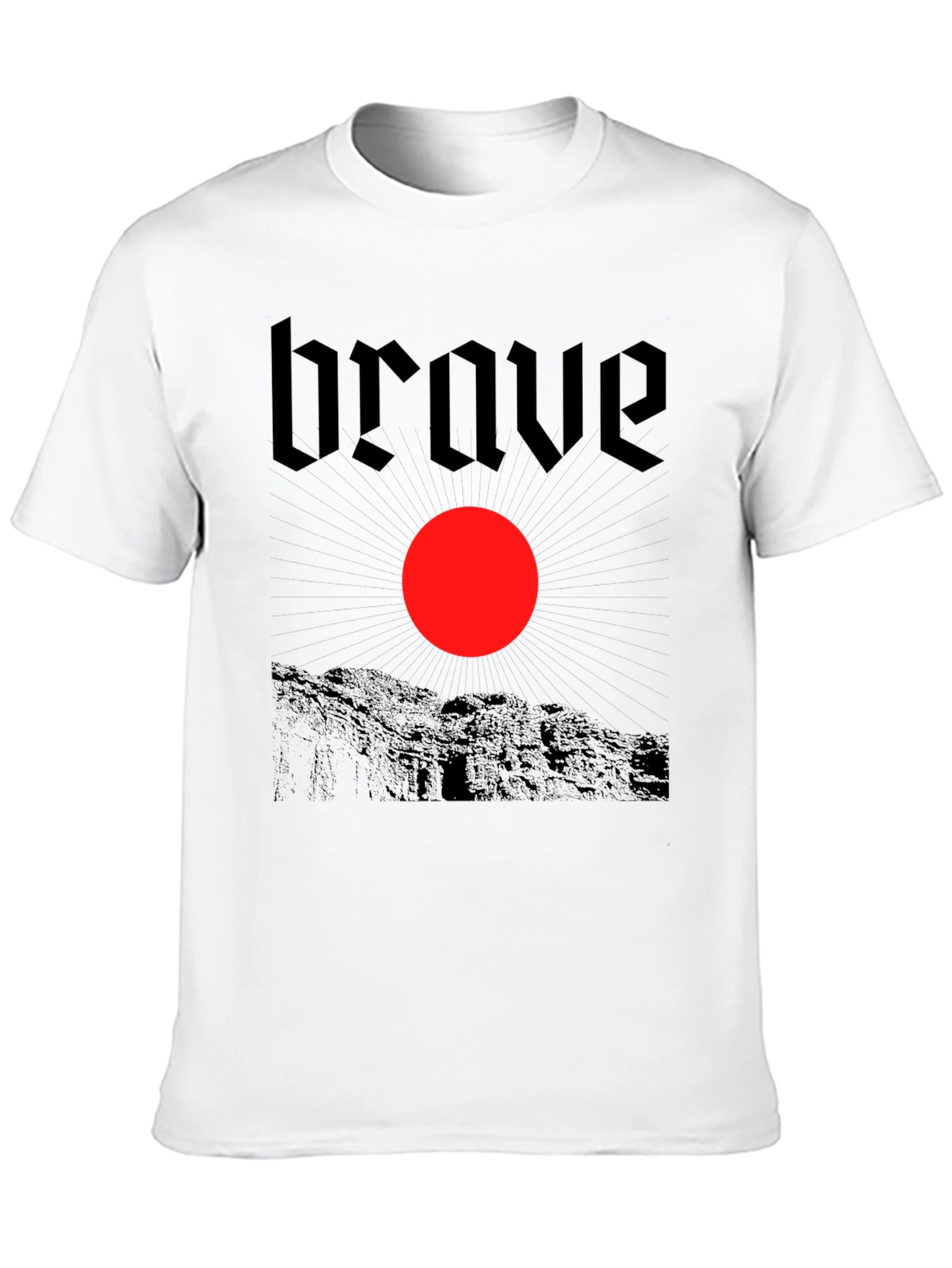 Black Brave Graphic Tee - Black Cotton T-Shirt view 10