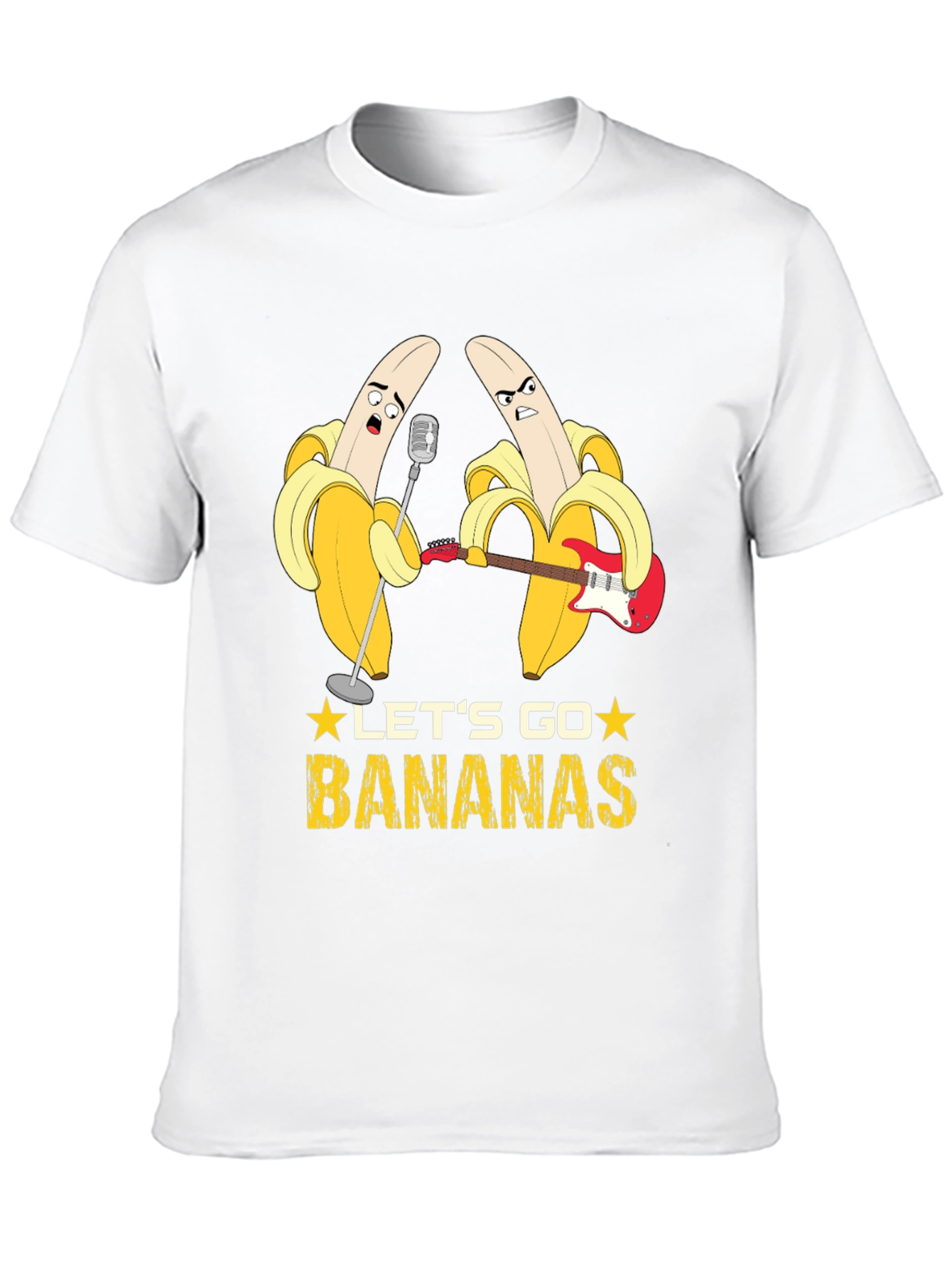 Black Let's Go Bananas Funny Music T-Shirt view 10