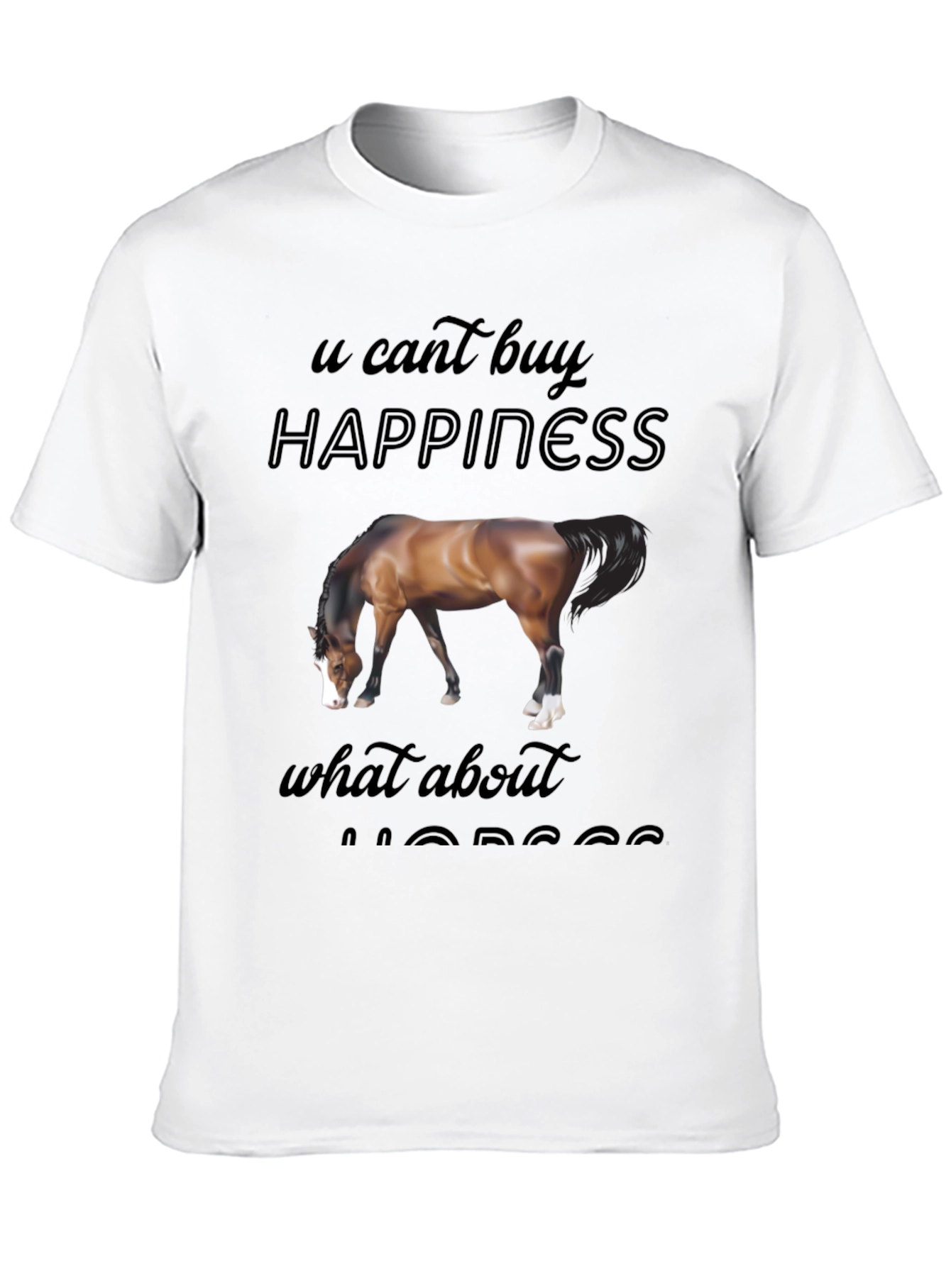 Black Horse Lover T-Shirt: Can't Buy Happiness? What About Horses? view 10