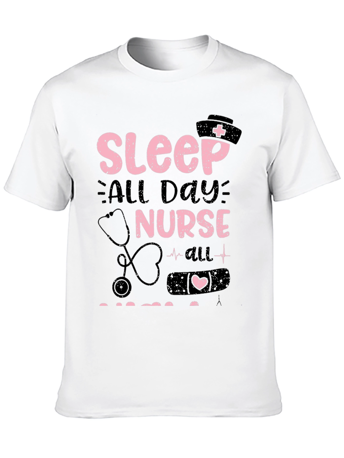 Black Sleep All Day Nurse T-Shirt view 10