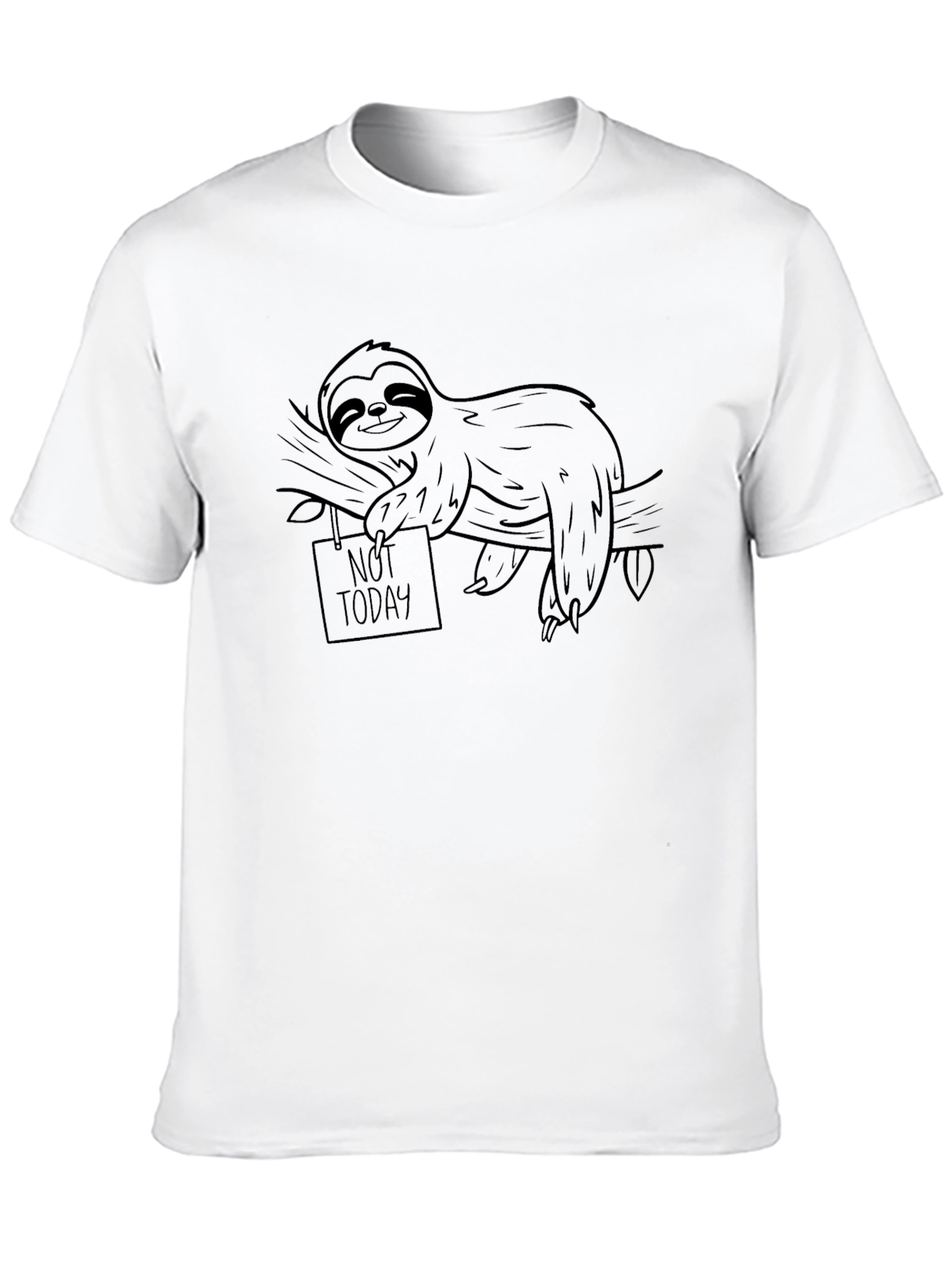 Black Sloth "Not Today" Graphic Tee - Relaxed Comfort view 10