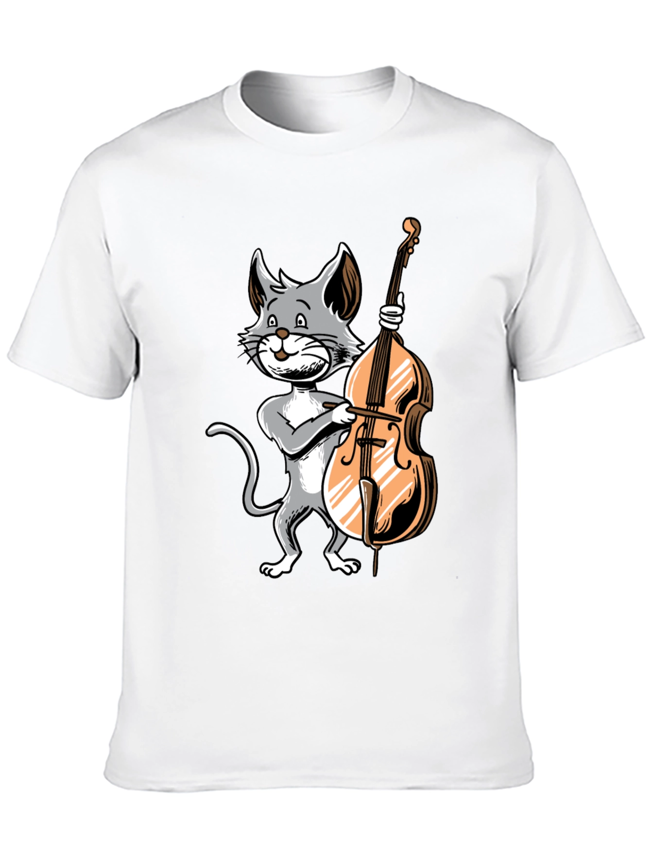 Black Cat Bass Player Graphic T-Shirt view 10
