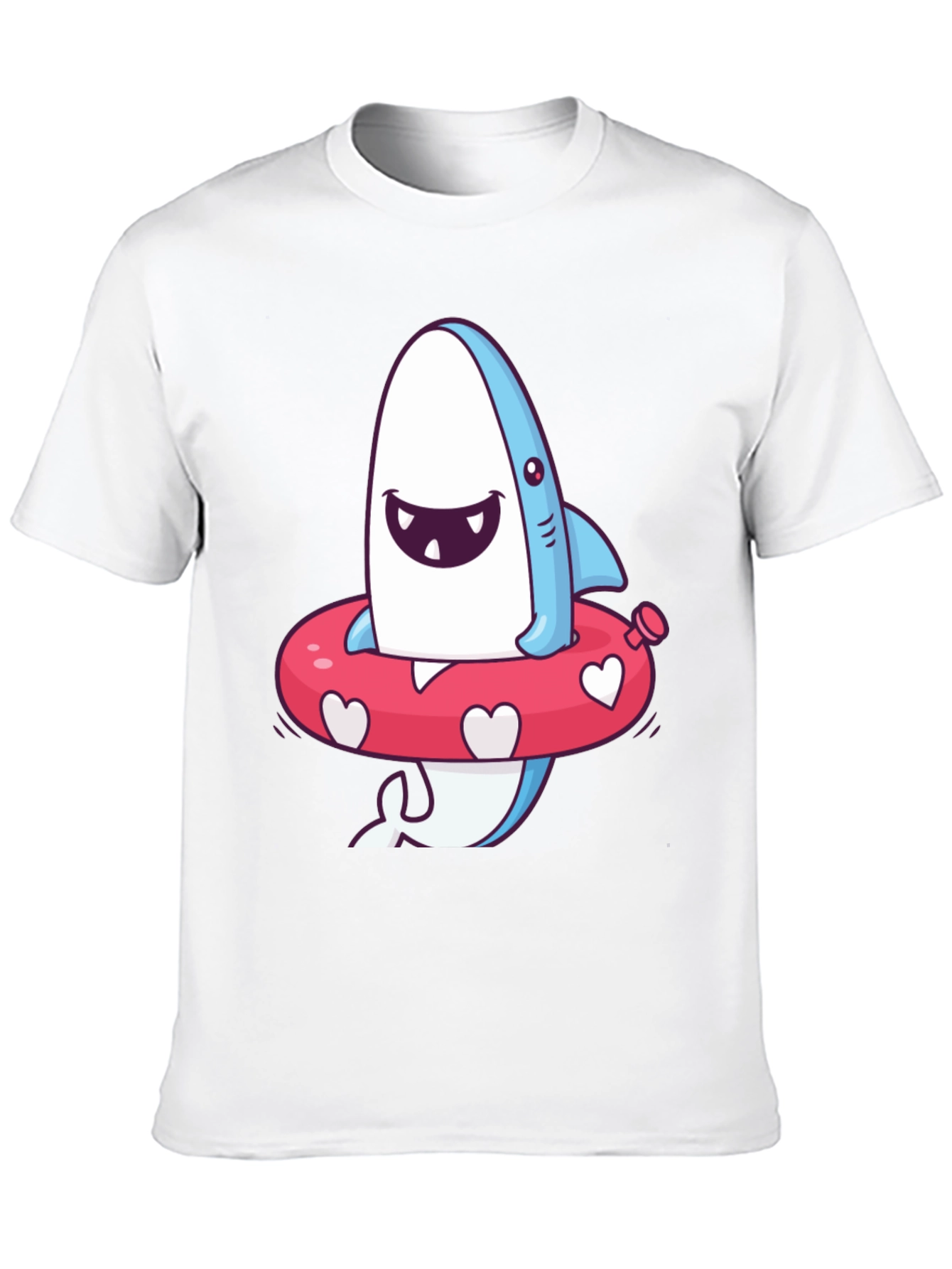 Black Cartoon Shark T-Shirt - Fun Summer Style view 10