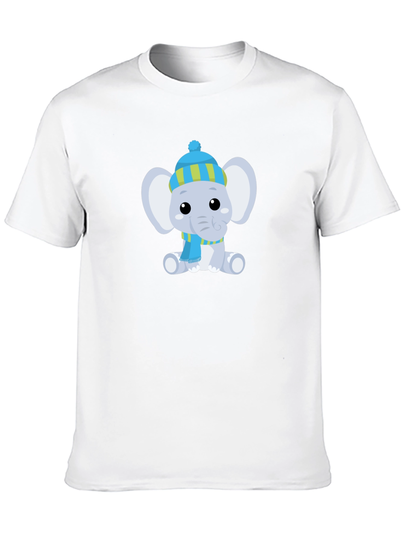 Black Cute Elephant with Hat Graphic Tee view 10