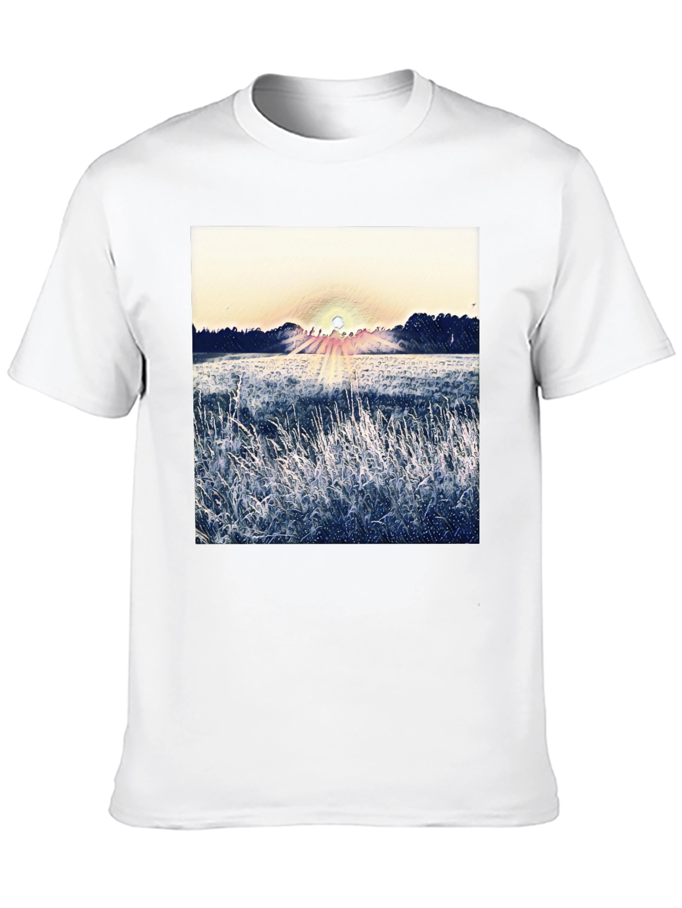 Black Nature Sunrise Graphic T-Shirt - Black view 10