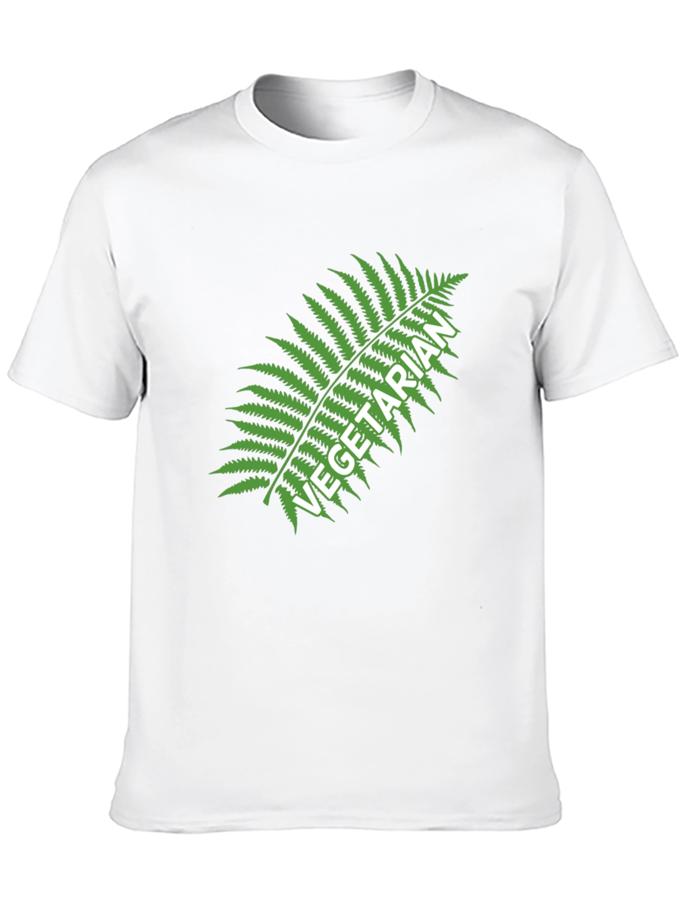 Black Vegetarian Fern Graphic Tee - Black Cotton T-Shirt view 10