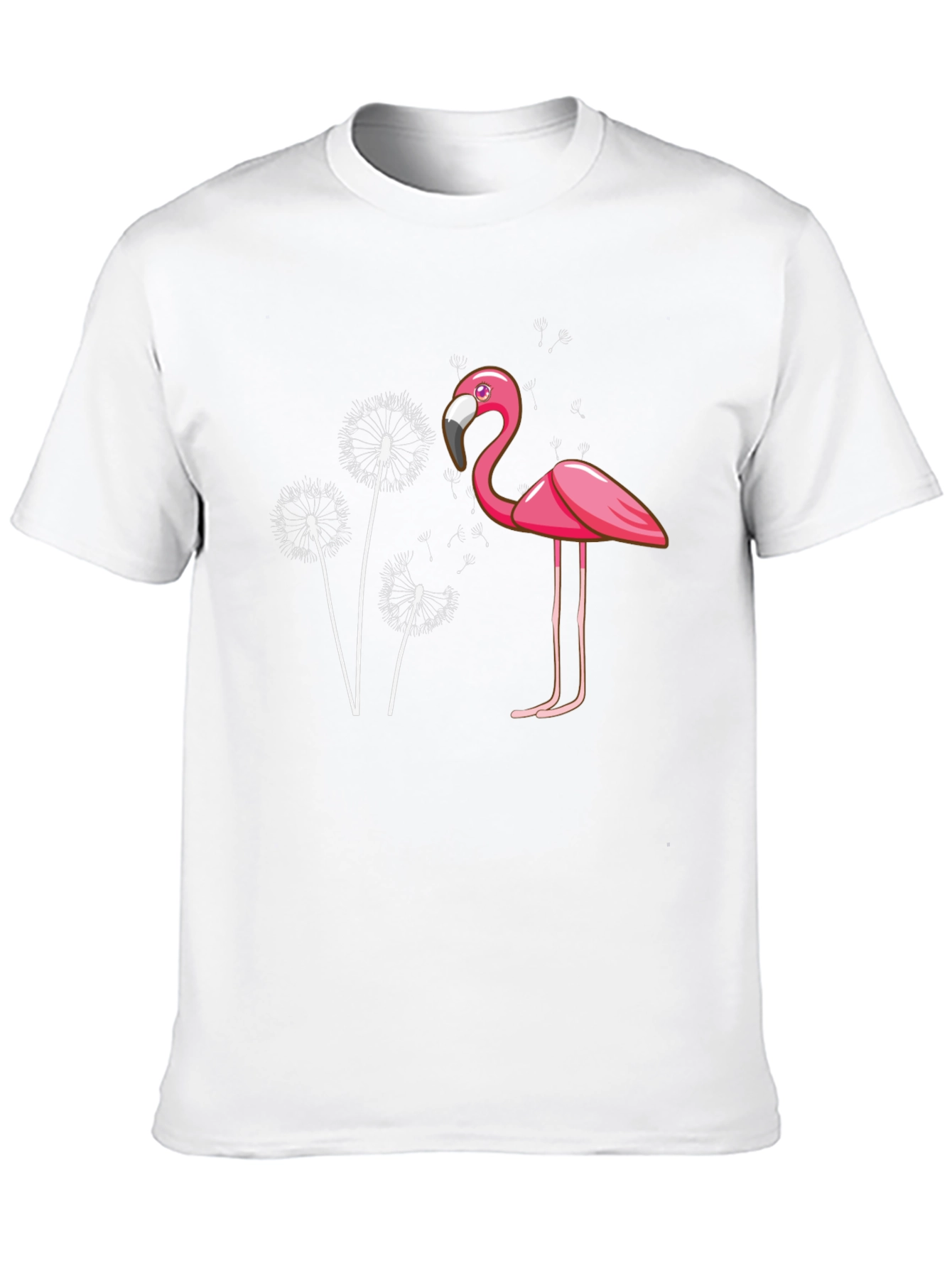Black Flamingo Dandelion Graphic Tee - Trendy Black T-Shirt view 10