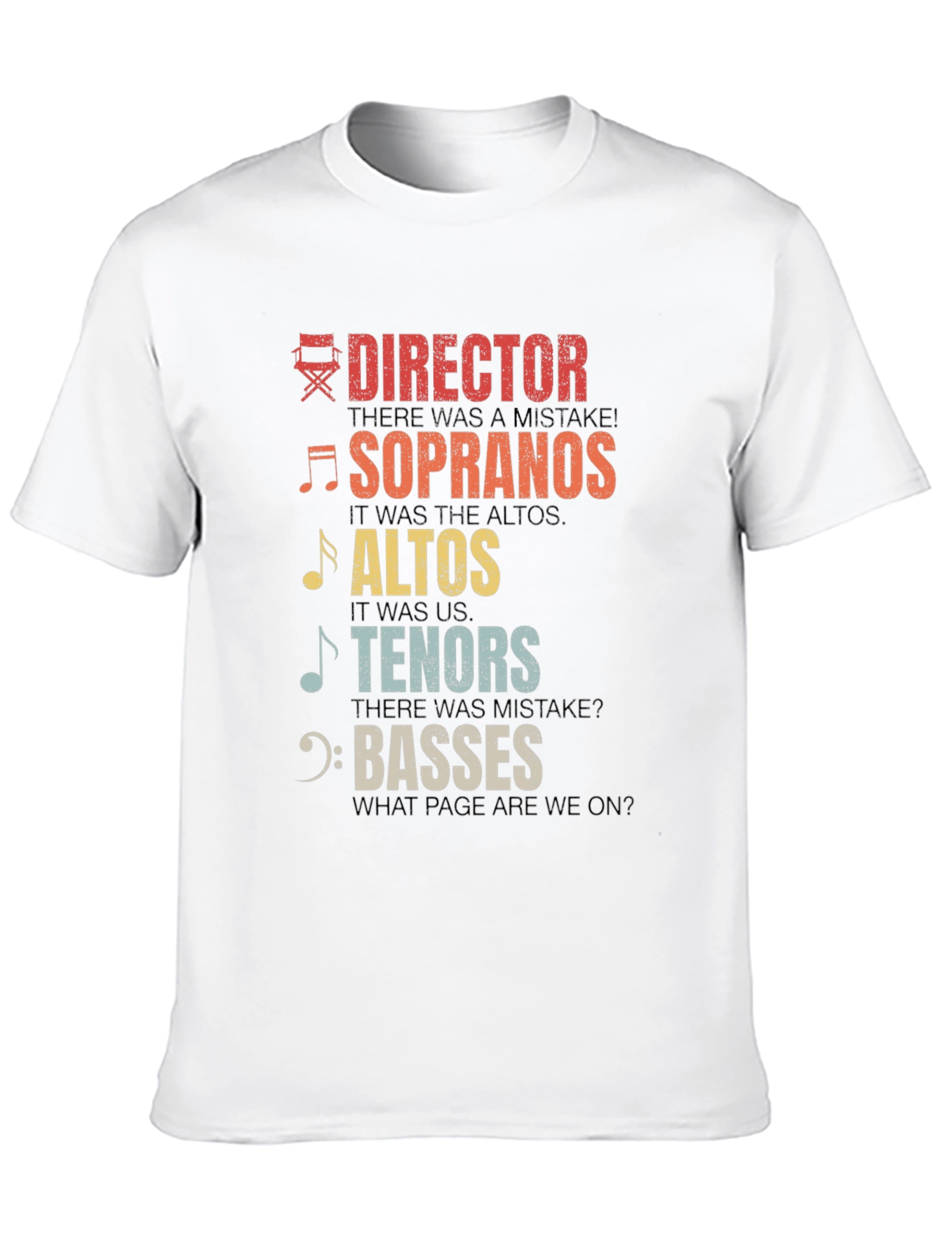 Black Choir Section T-Shirt - Director, Soprano, Alto, Tenor, Bass view 10